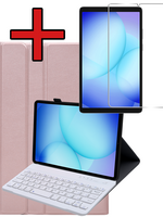 BTH BTH Samsung Galaxy Tab A11 Toetsenbordhoes Met Screenprotector - Rosé Goud