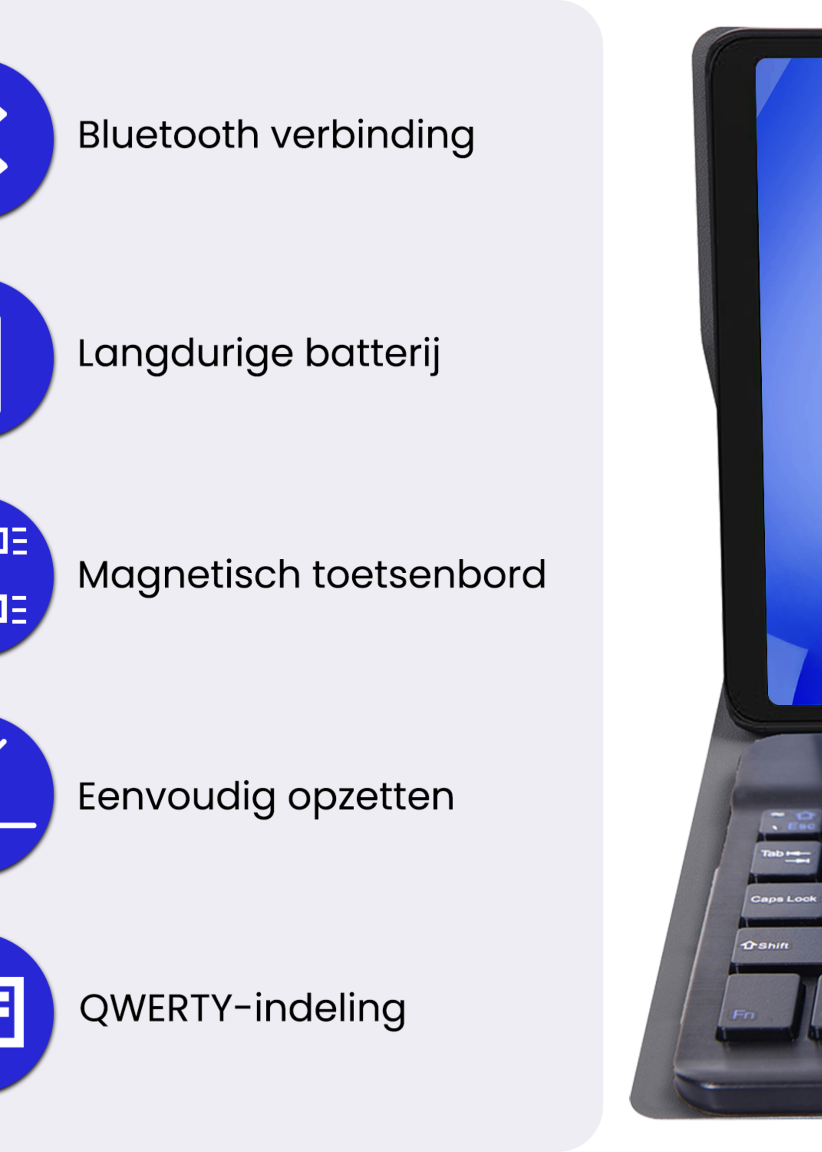 BTH BTH Samsung Galaxy Tab A11 Toetsenbordhoes Met Screenprotector - Zwart