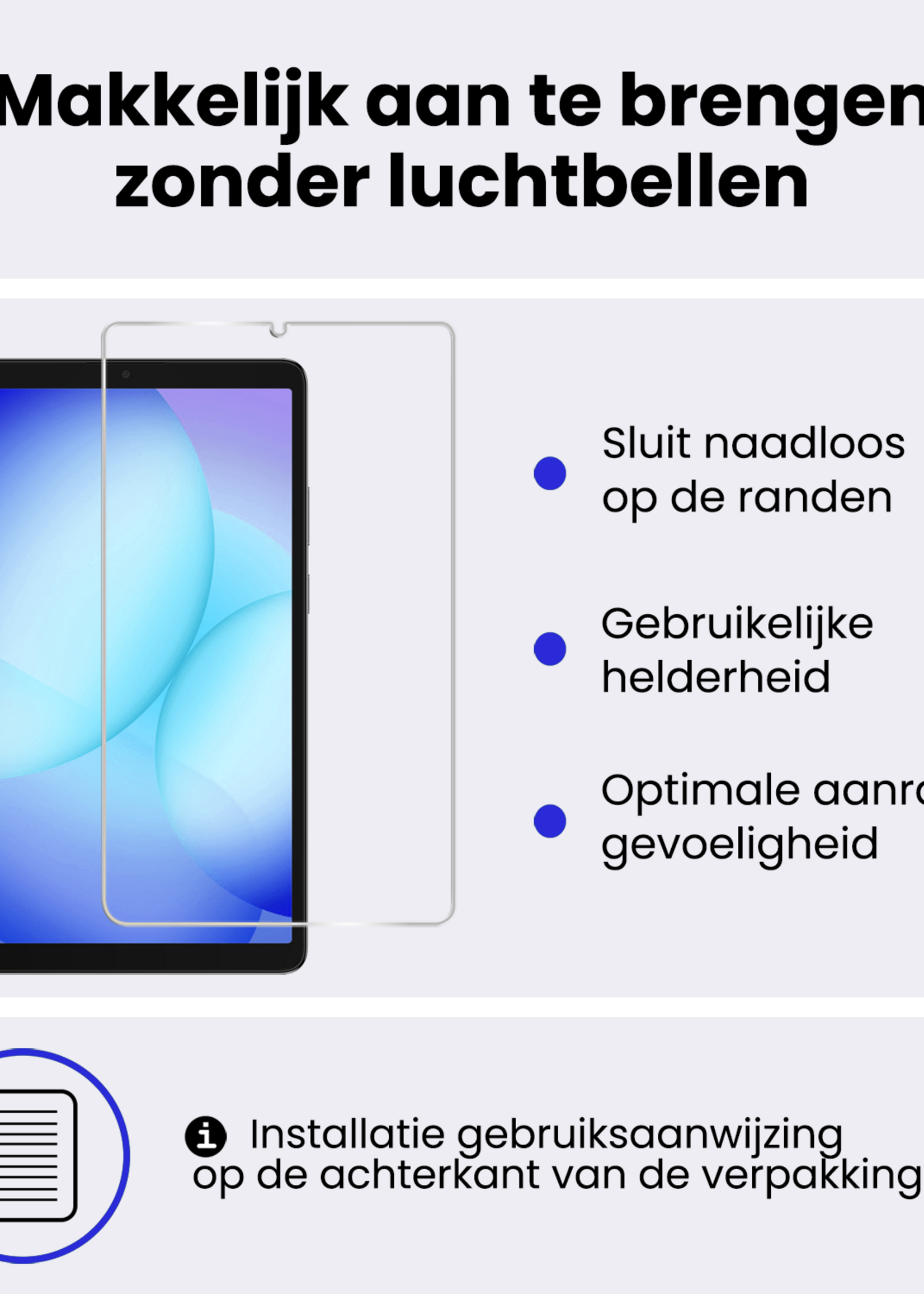 BTH BTH Samsung Galaxy Tab A11 Toetsenbordhoes Met Screenprotector - Donkerblauw