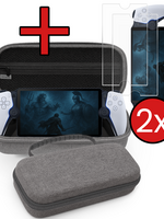 BTH BTH Sony PlayStation Portal Remote Player Hoesje Handvat Met 2x Screenprotector - Grijs