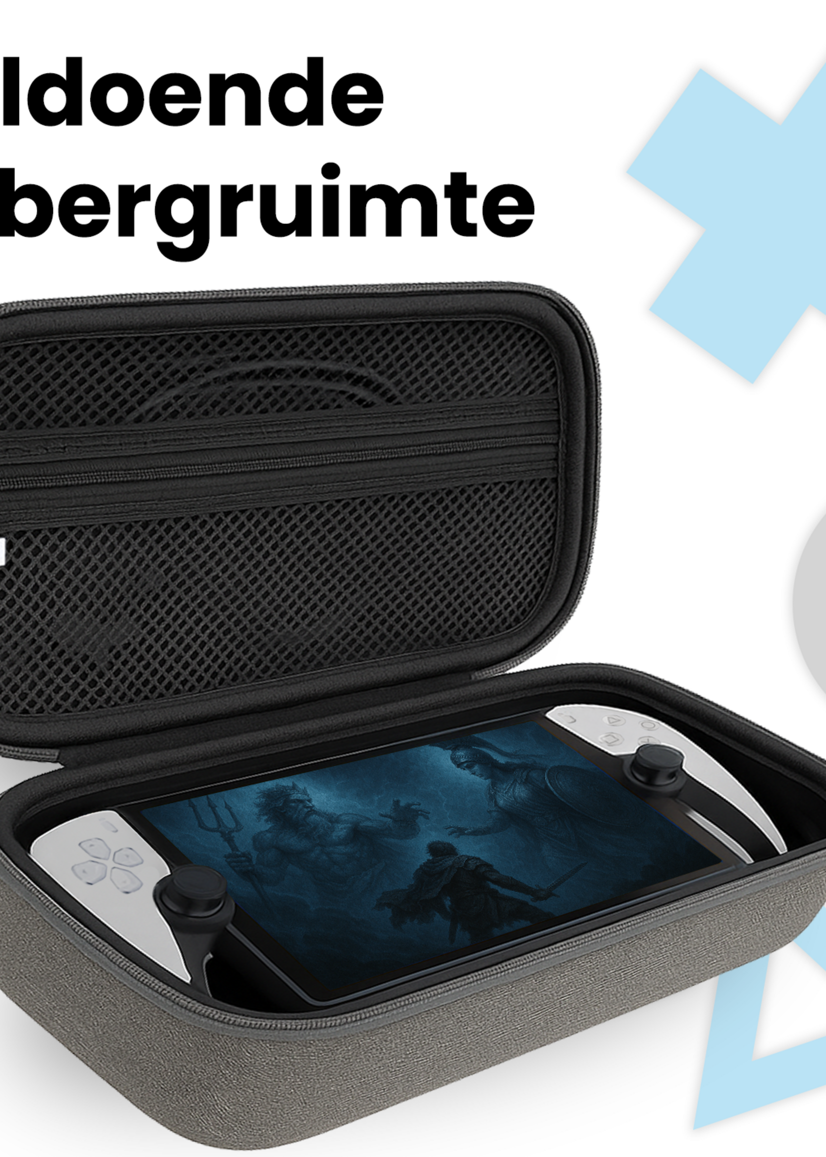 BTH BTH Sony PlayStation Portal Remote Player Hoesje Handvat Met 2x Screenprotector - Grijs