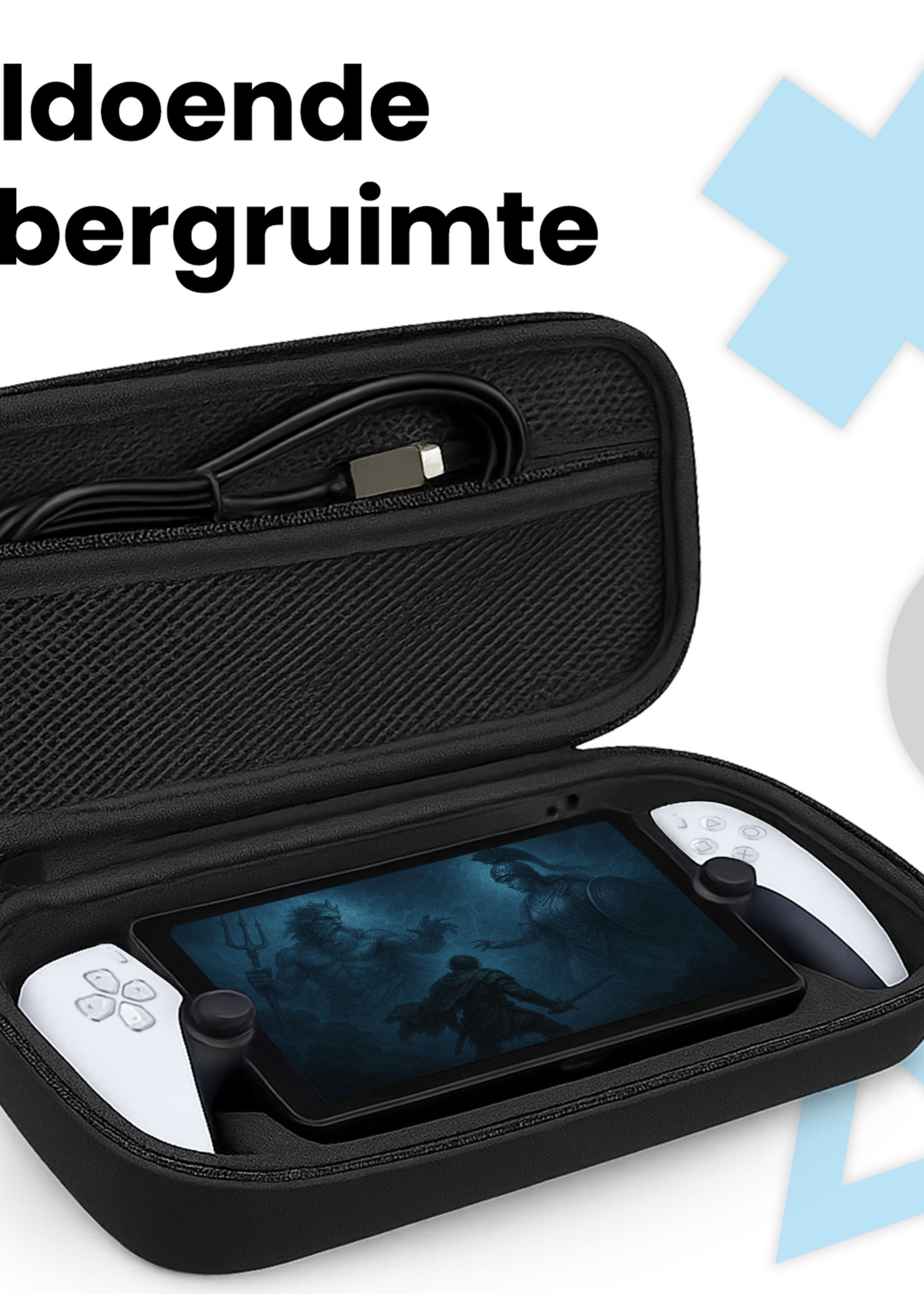 BTH BTH Sony PlayStation Portal Remote Player Hoesje Handvat Met 2x Screenprotector - Zwart