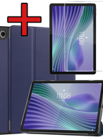 BTH BTH Lenovo Tab 10.1 inch Hoesje Met Screenprotector - Donkerblauw