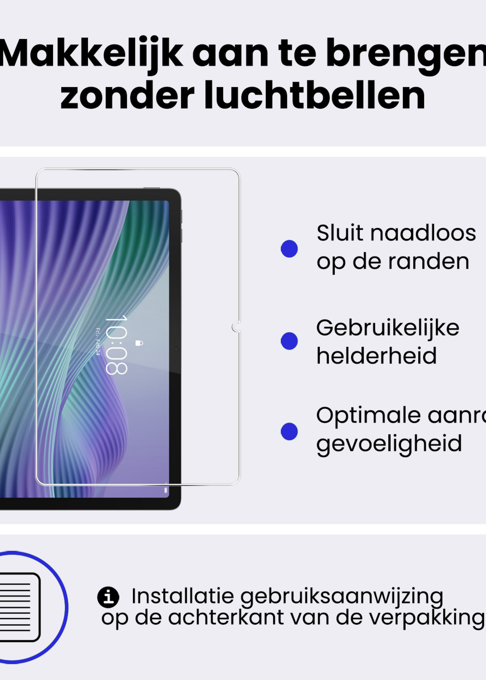 BTH BTH Lenovo Tab 10.1 inch Hoesje Met Screenprotector - Grijs