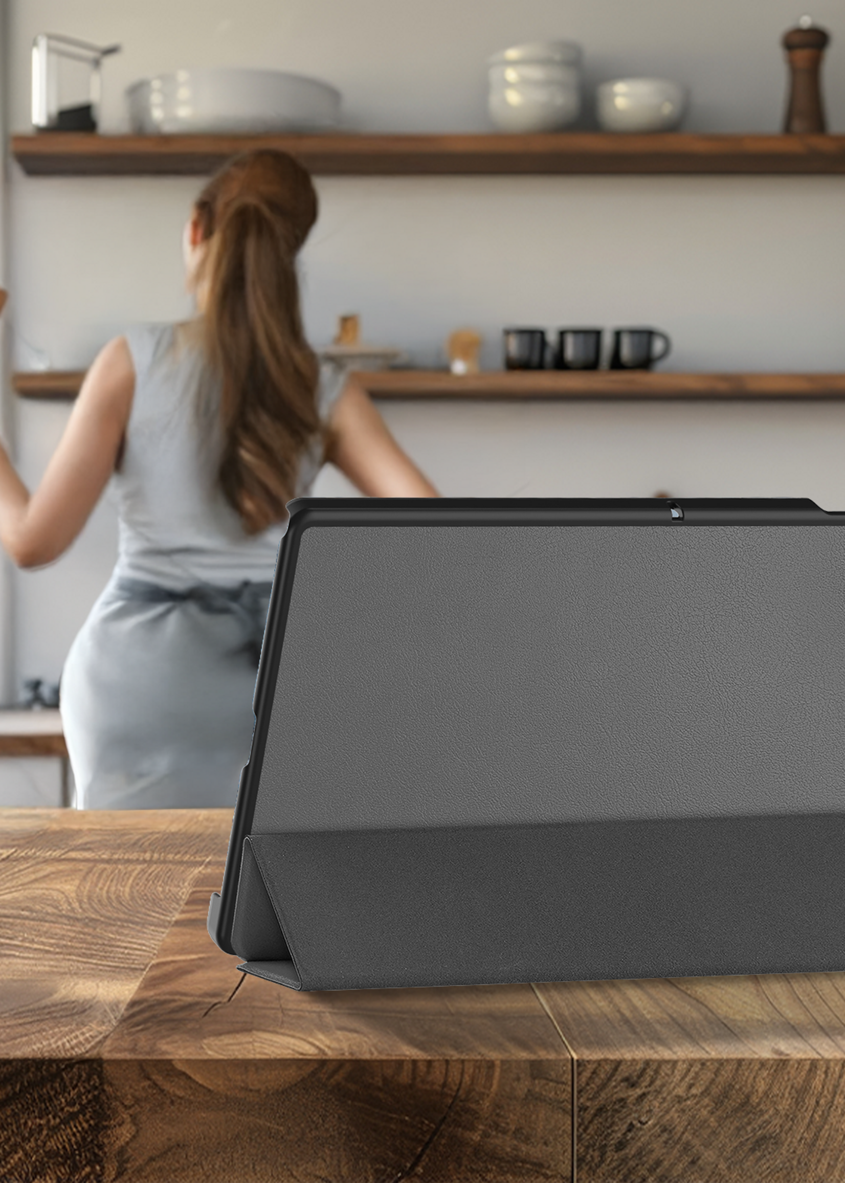 BTH BTH Lenovo Tab 10.1 inch Hoesje Met Screenprotector - Grijs