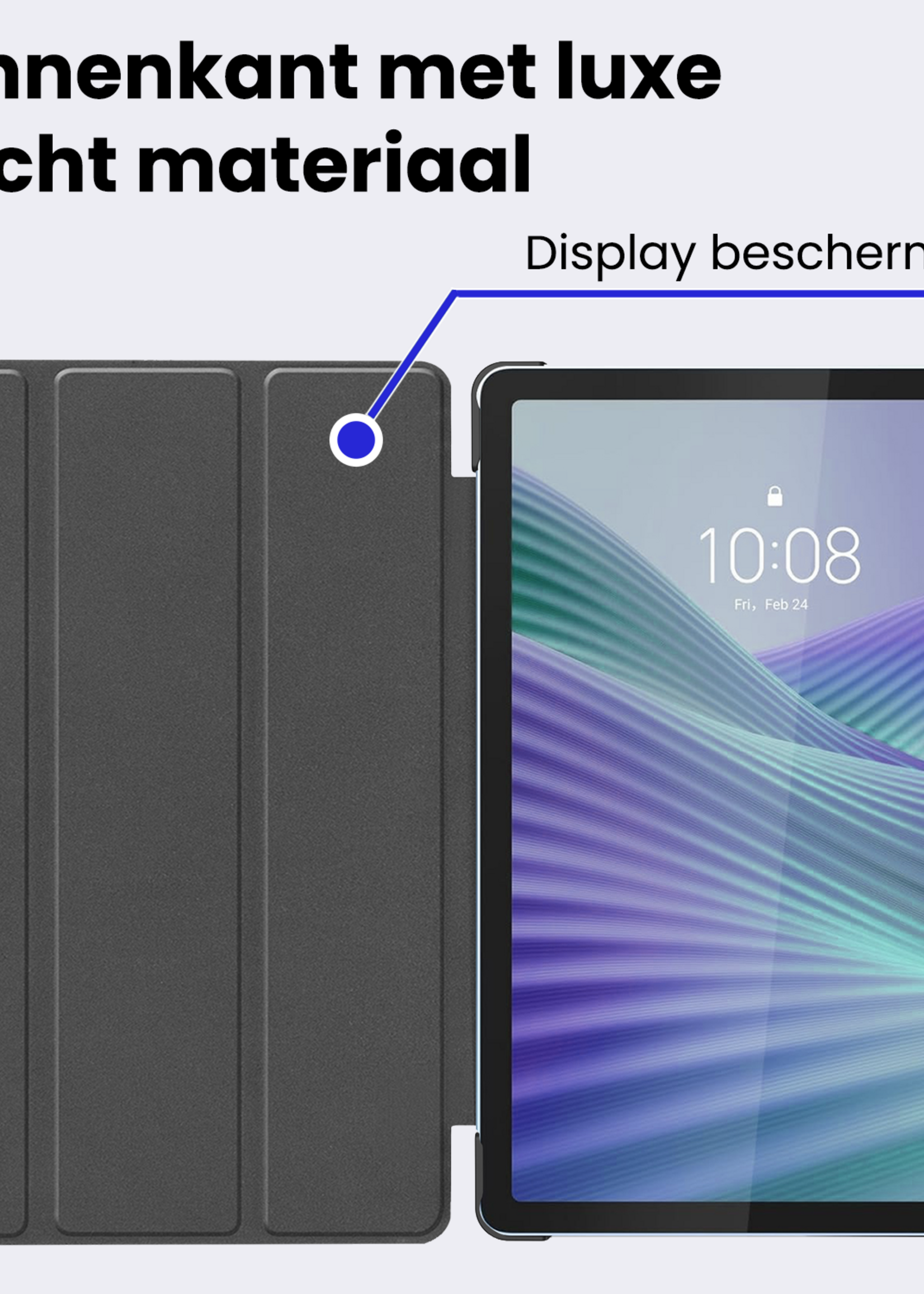 BTH BTH Lenovo Tab 10.1 inch Hoesje Met Screenprotector - Grijs