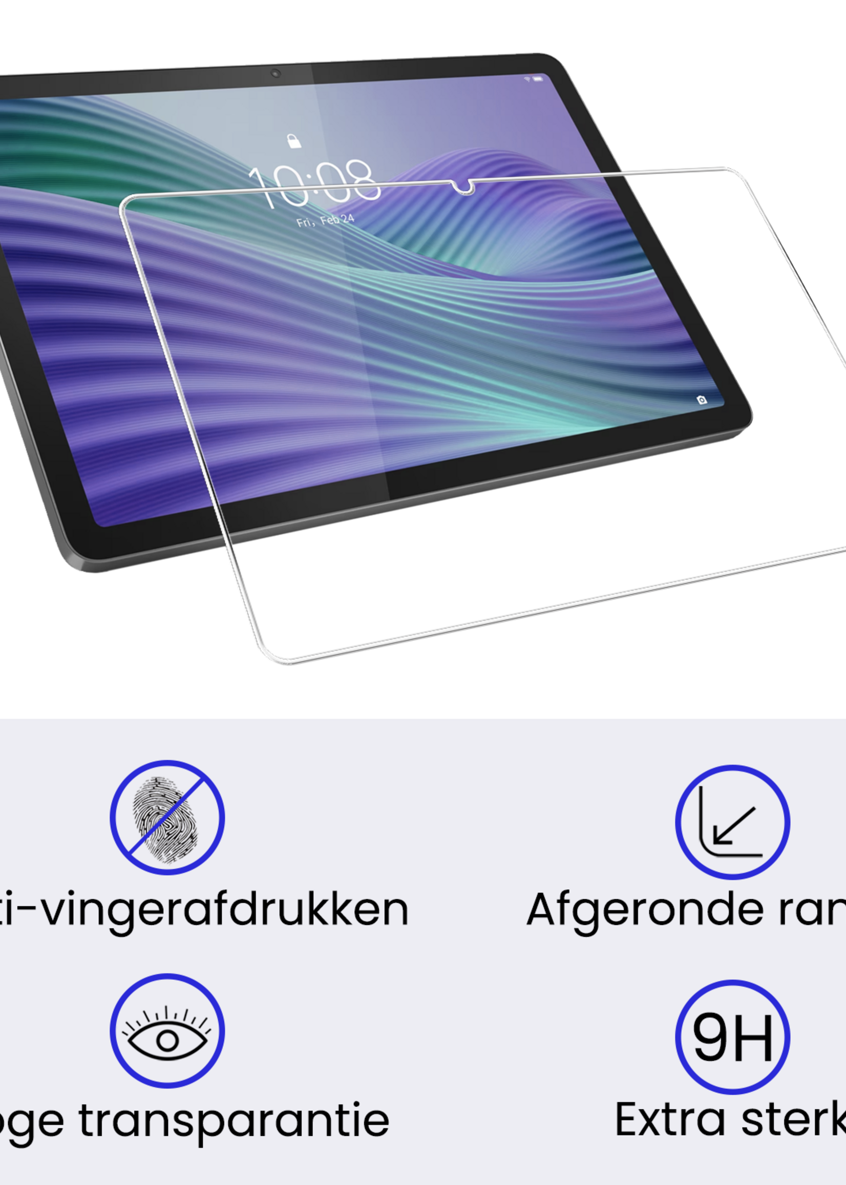 BTH BTH Lenovo Tab 10.1 inch Hoesje Met Screenprotector - Zwart