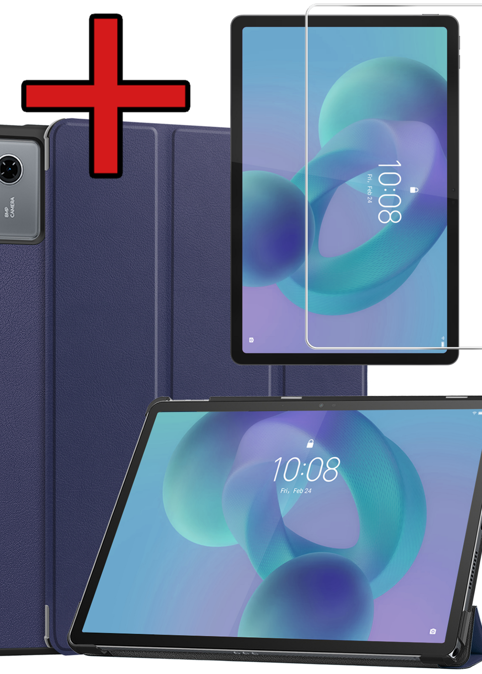 BTH BTH Lenovo Idea Tab Hoesje Met Screenprotector - Donkerblauw