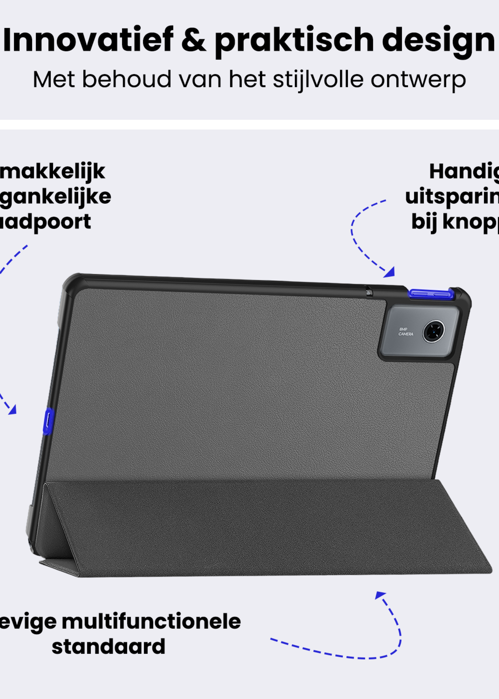 BTH BTH Lenovo Idea Tab Hoesje Met Screenprotector - Grijs