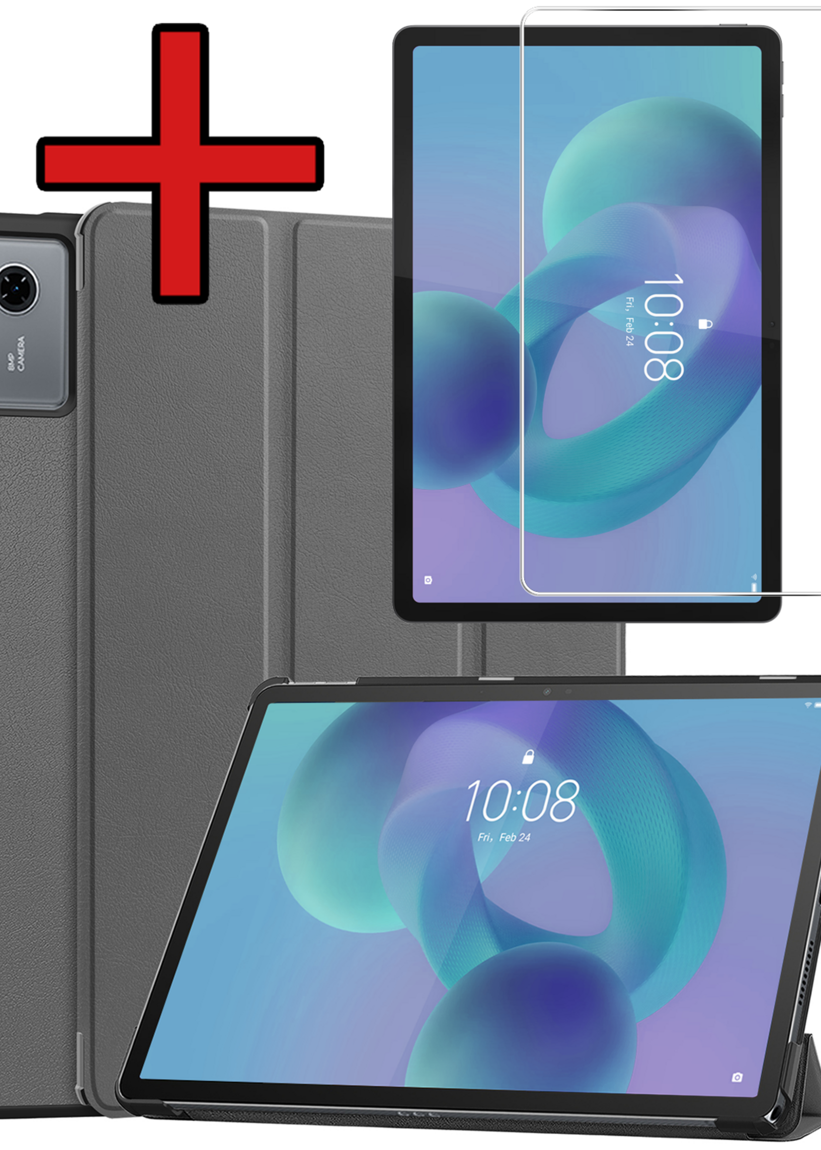 BTH BTH Lenovo Idea Tab Hoesje Met Screenprotector - Grijs