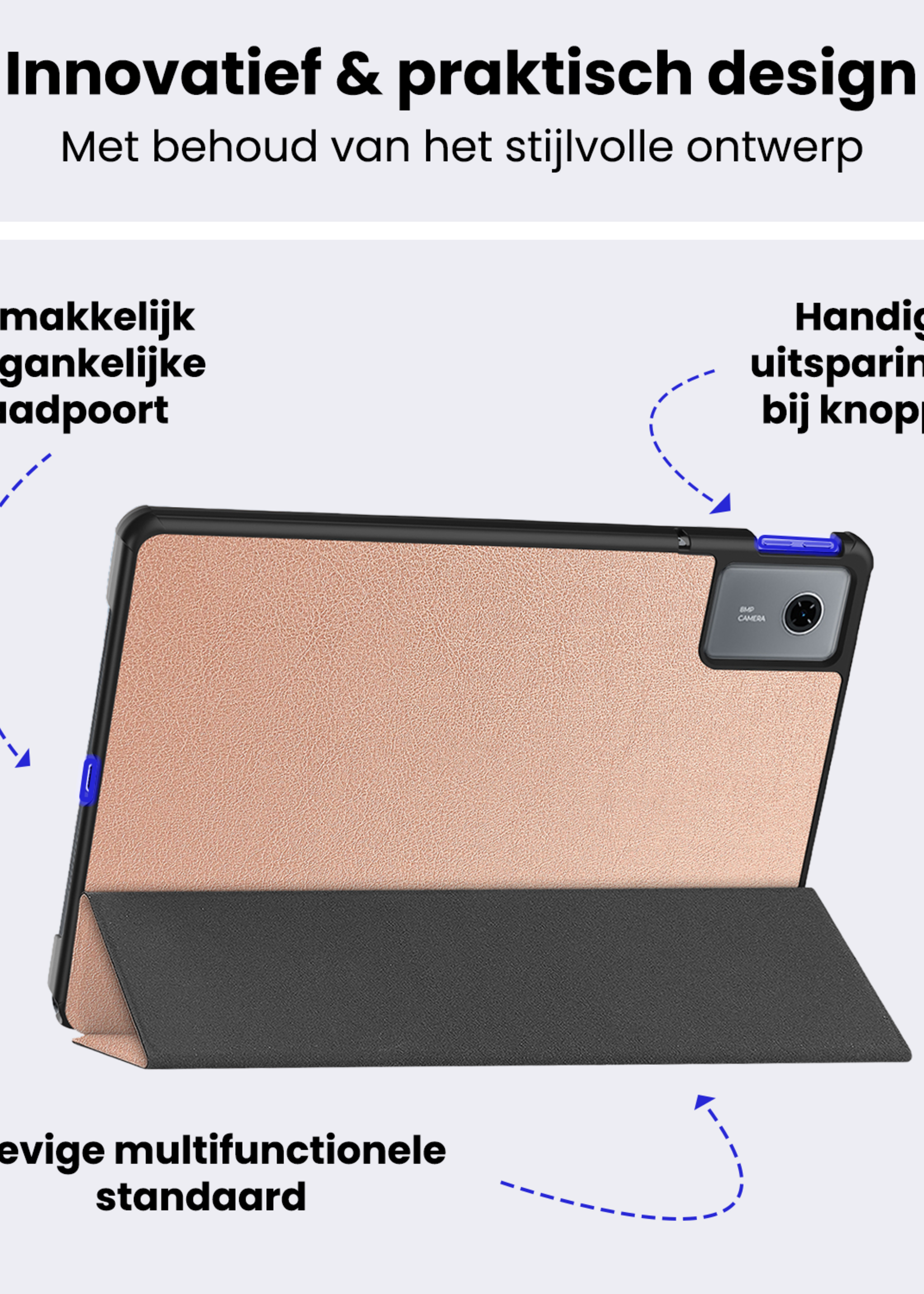 BTH BTH Lenovo Idea Tab Hoesje Met Screenprotector - Rose Goud