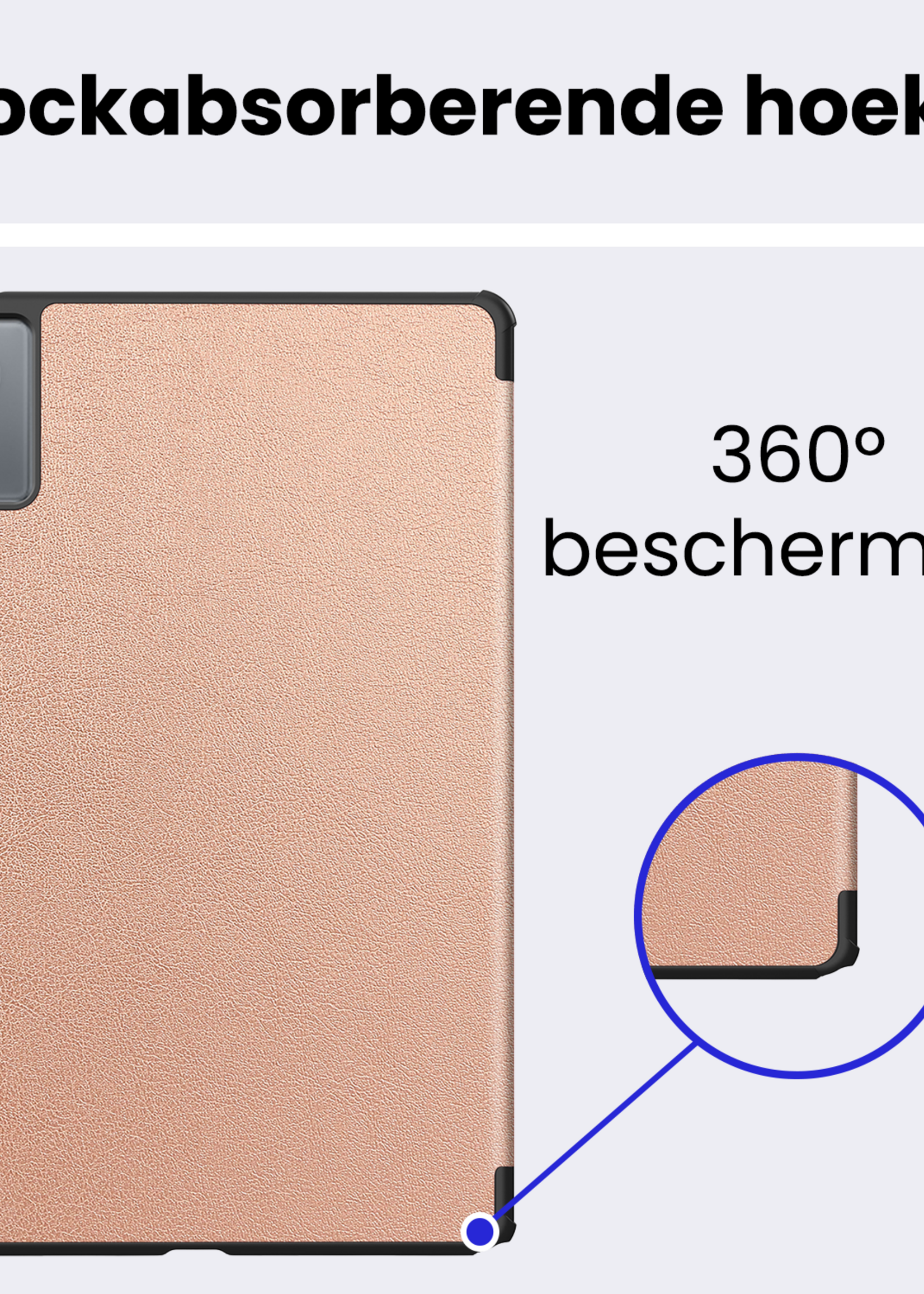BTH BTH Lenovo Idea Tab Hoesje Met Screenprotector - Rose Goud