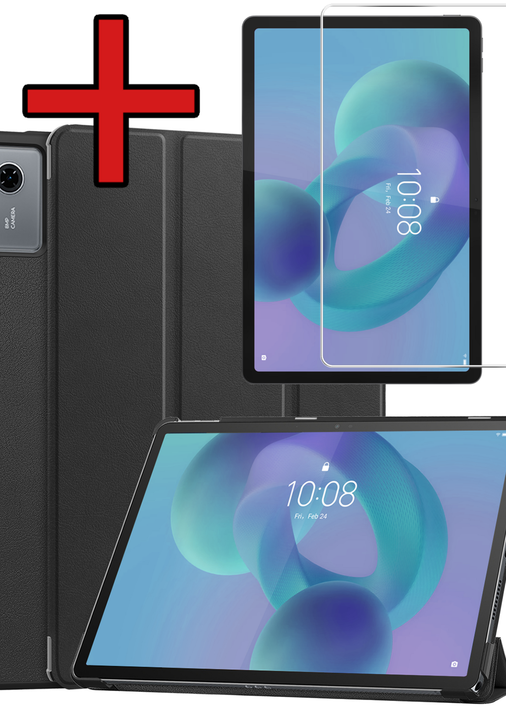 BTH BTH Lenovo Idea Tab Hoesje Met Screenprotector - Zwart