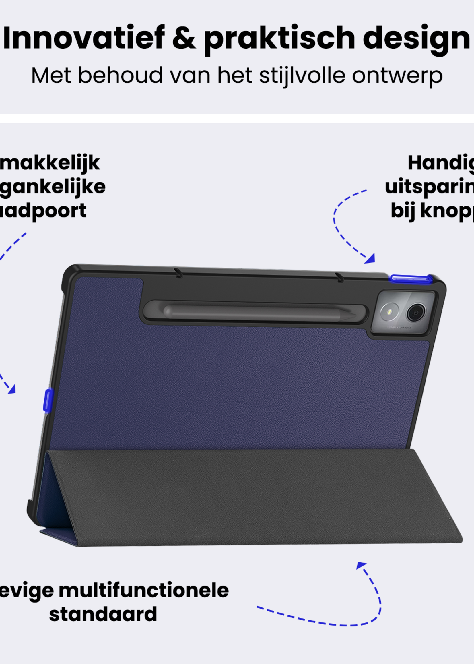 BTH BTH Lenovo Idea Tab Pro Hoesje - Donkerblauw