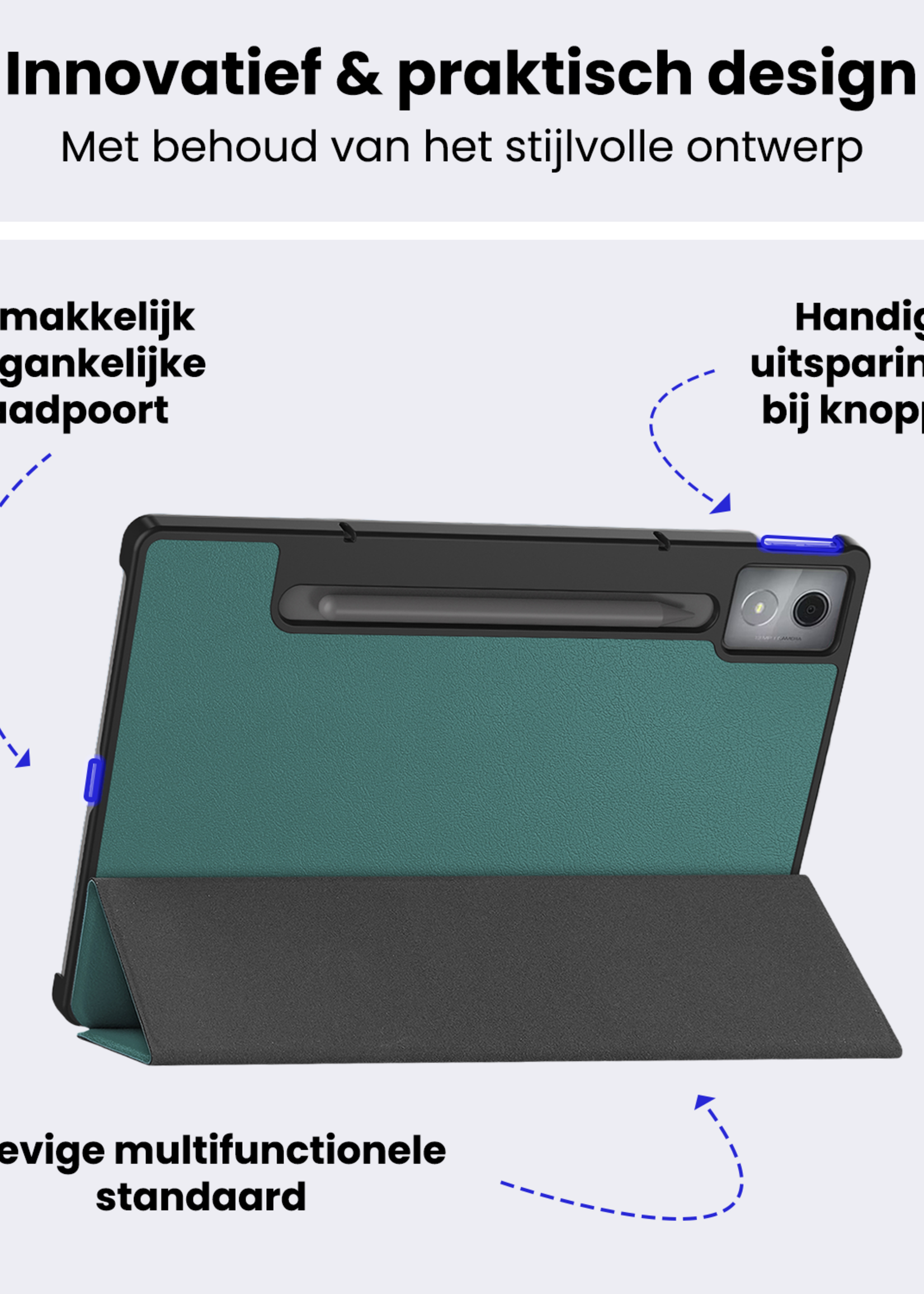 BTH BTH Lenovo Idea Tab Pro Hoesje - Donkergroen