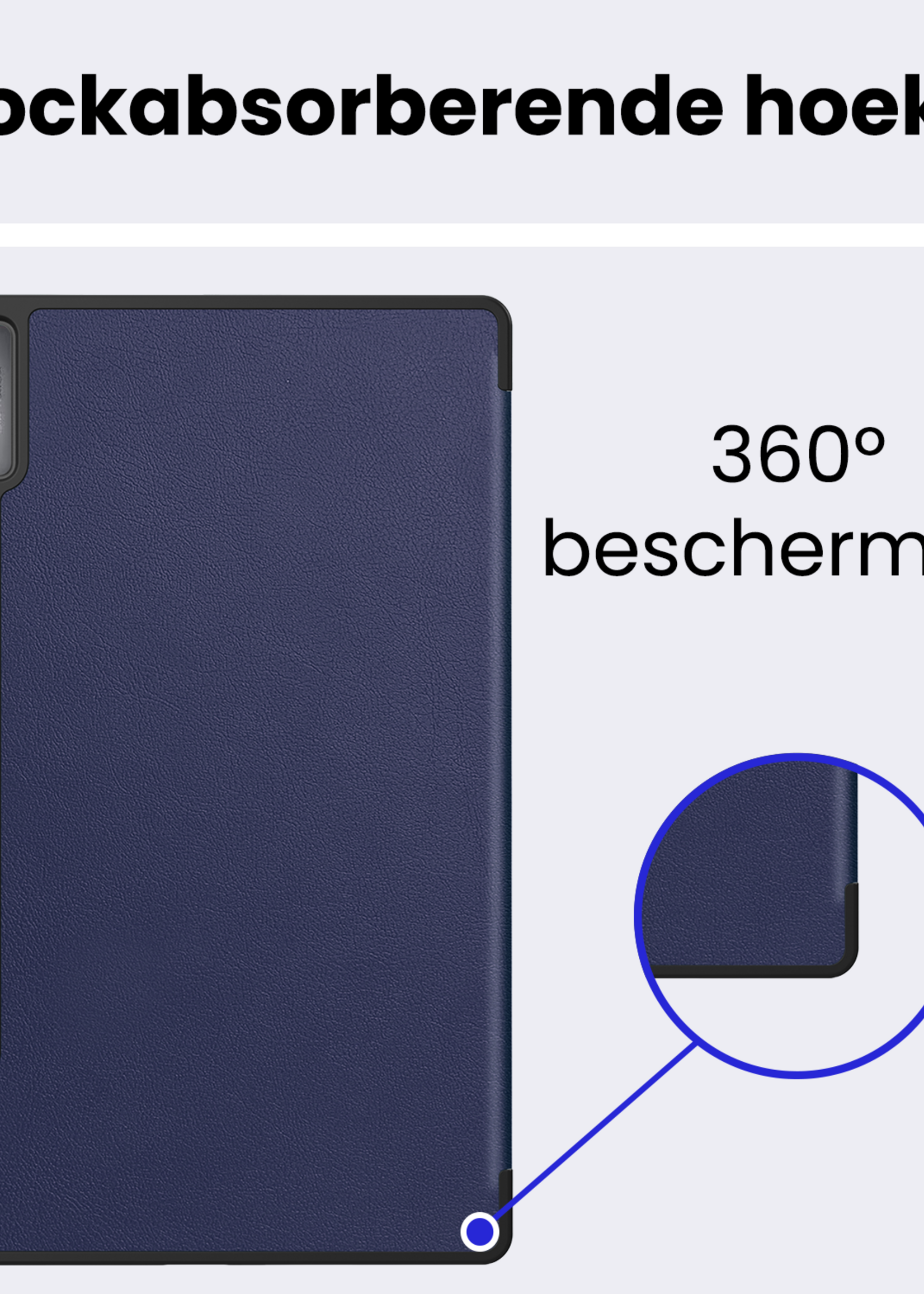 BTH BTH Lenovo Idea Tab Pro Hoesje Met Screenprotector - Donkerblauw