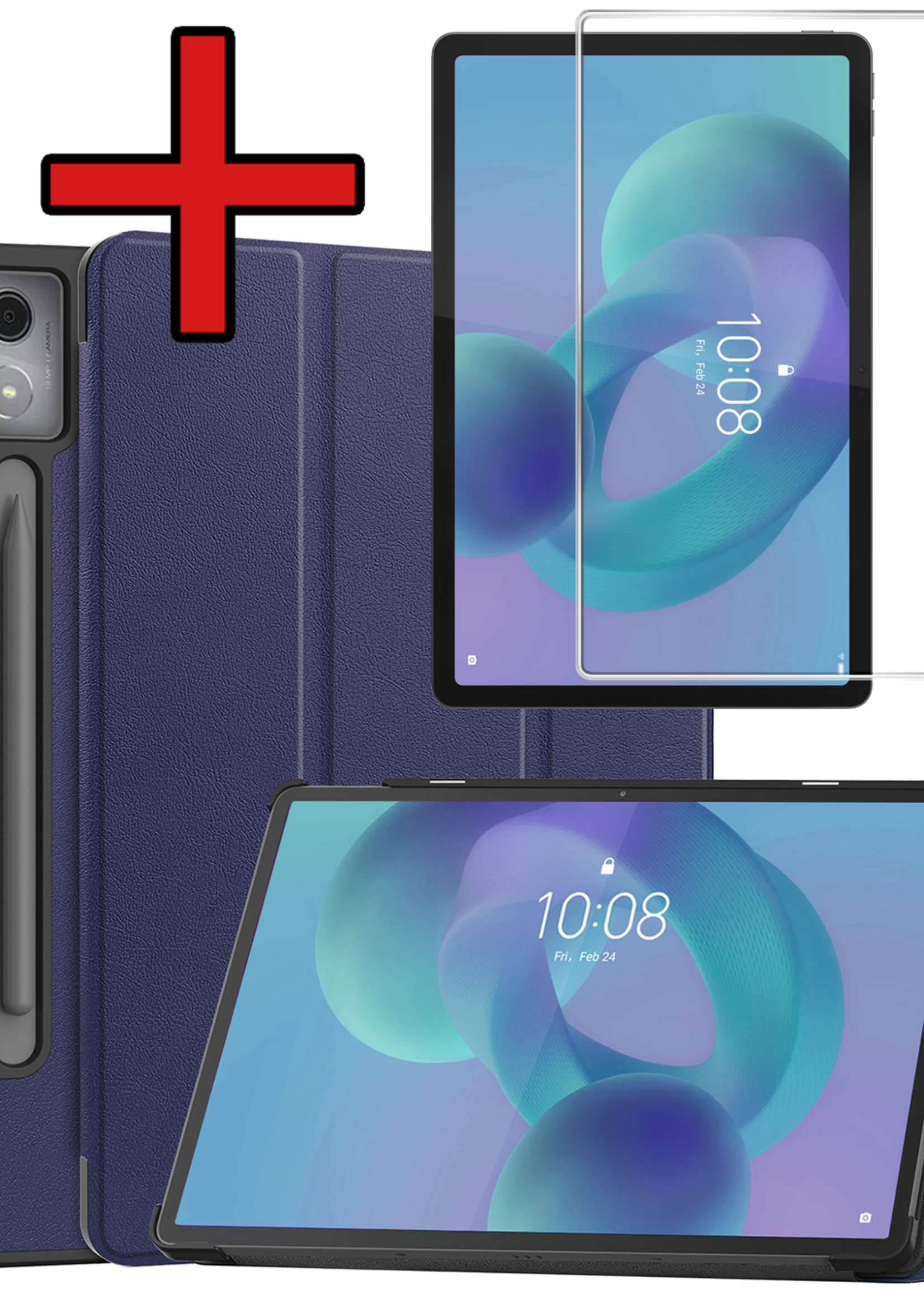 BTH BTH Lenovo Idea Tab Pro Hoesje Met Screenprotector - Donkerblauw