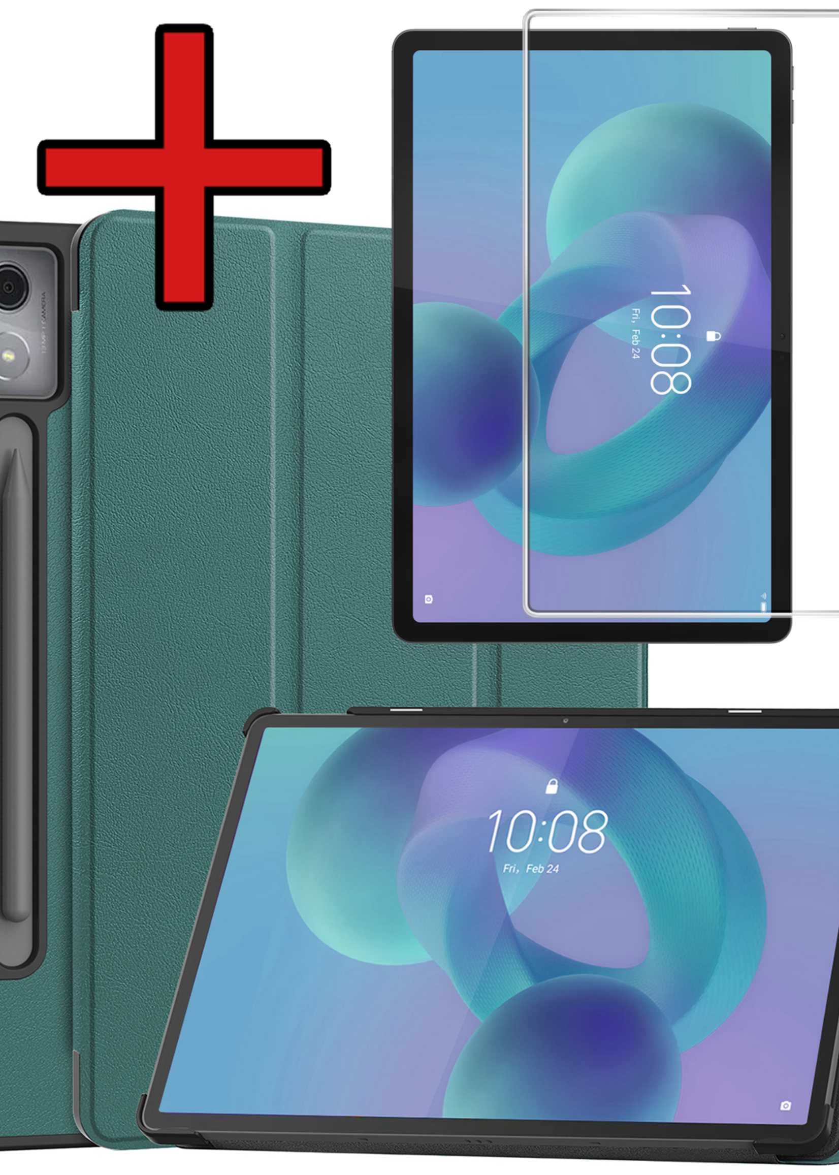 BTH BTH Lenovo Idea Tab Pro Hoesje Met Screenprotector - Donkergroen