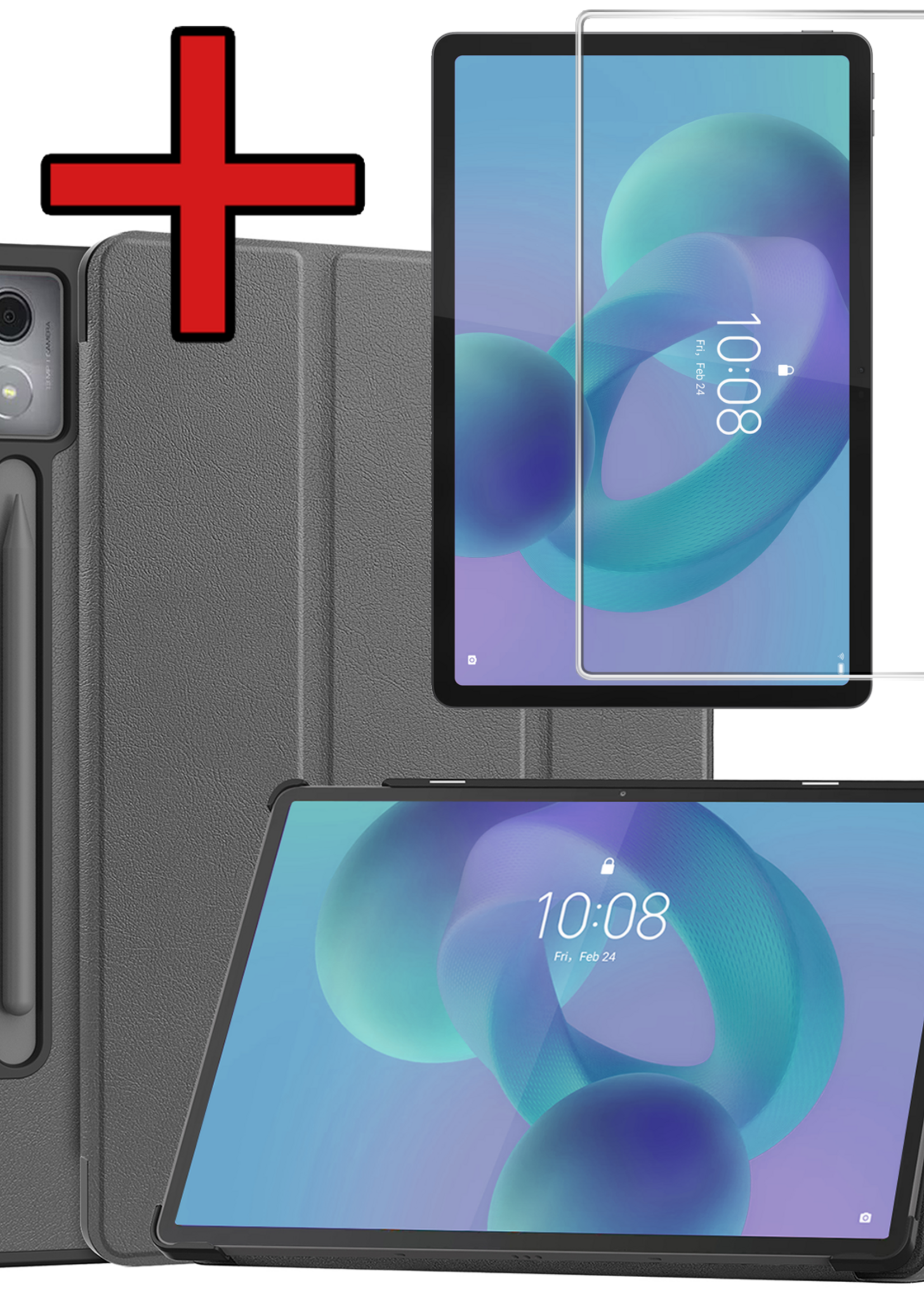 BTH BTH Lenovo Idea Tab Pro Hoesje Met Screenprotector - Grijs