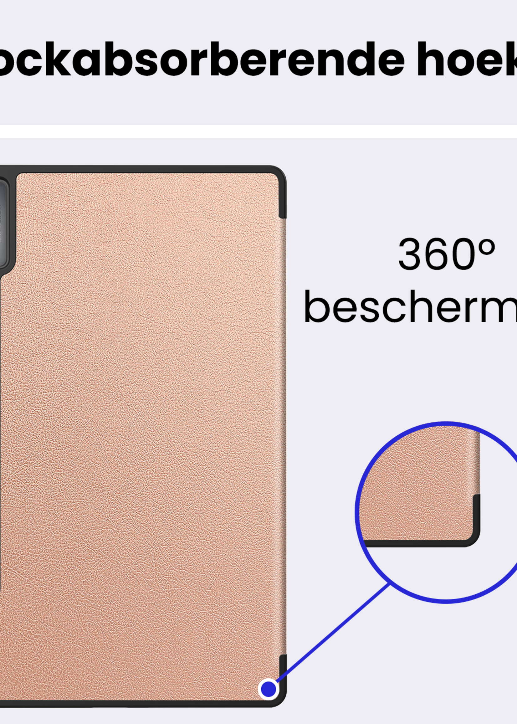 BTH BTH Lenovo Idea Tab Pro Hoesje Met Screenprotector - Rose Goud