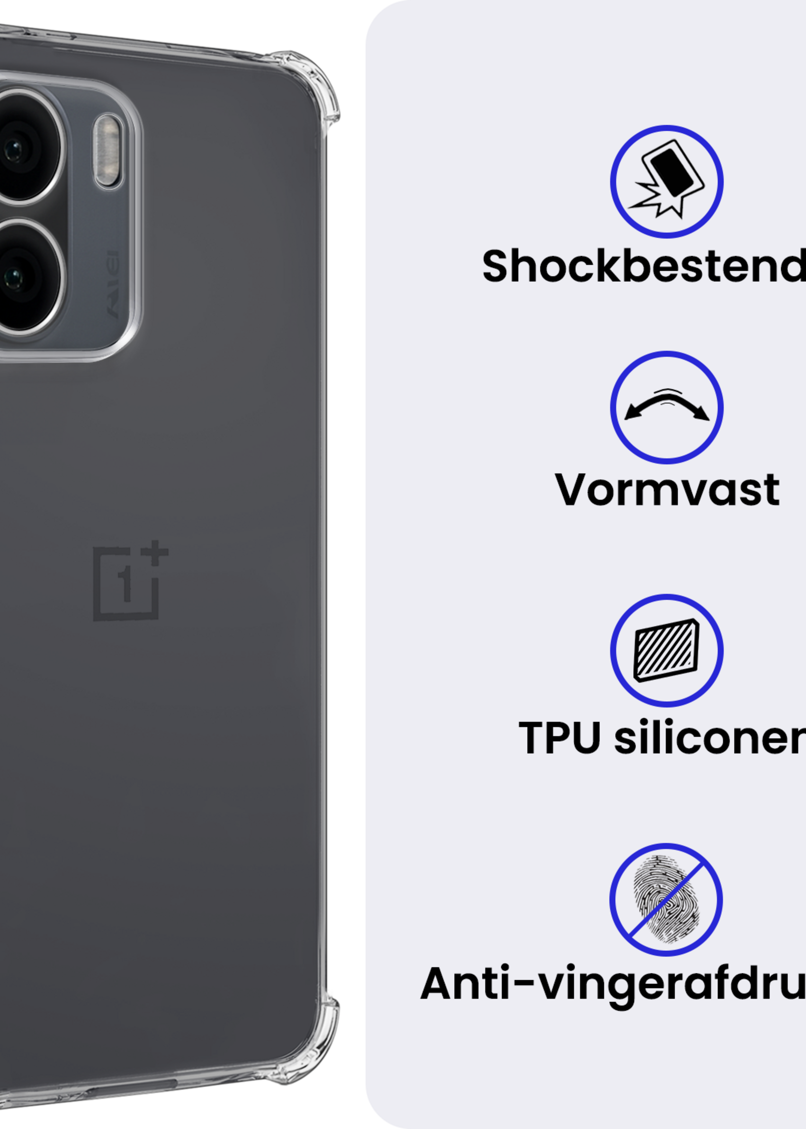 BTH BTH OnePlus 15R Hoesje Shockproof - Transparant - 2 PACK