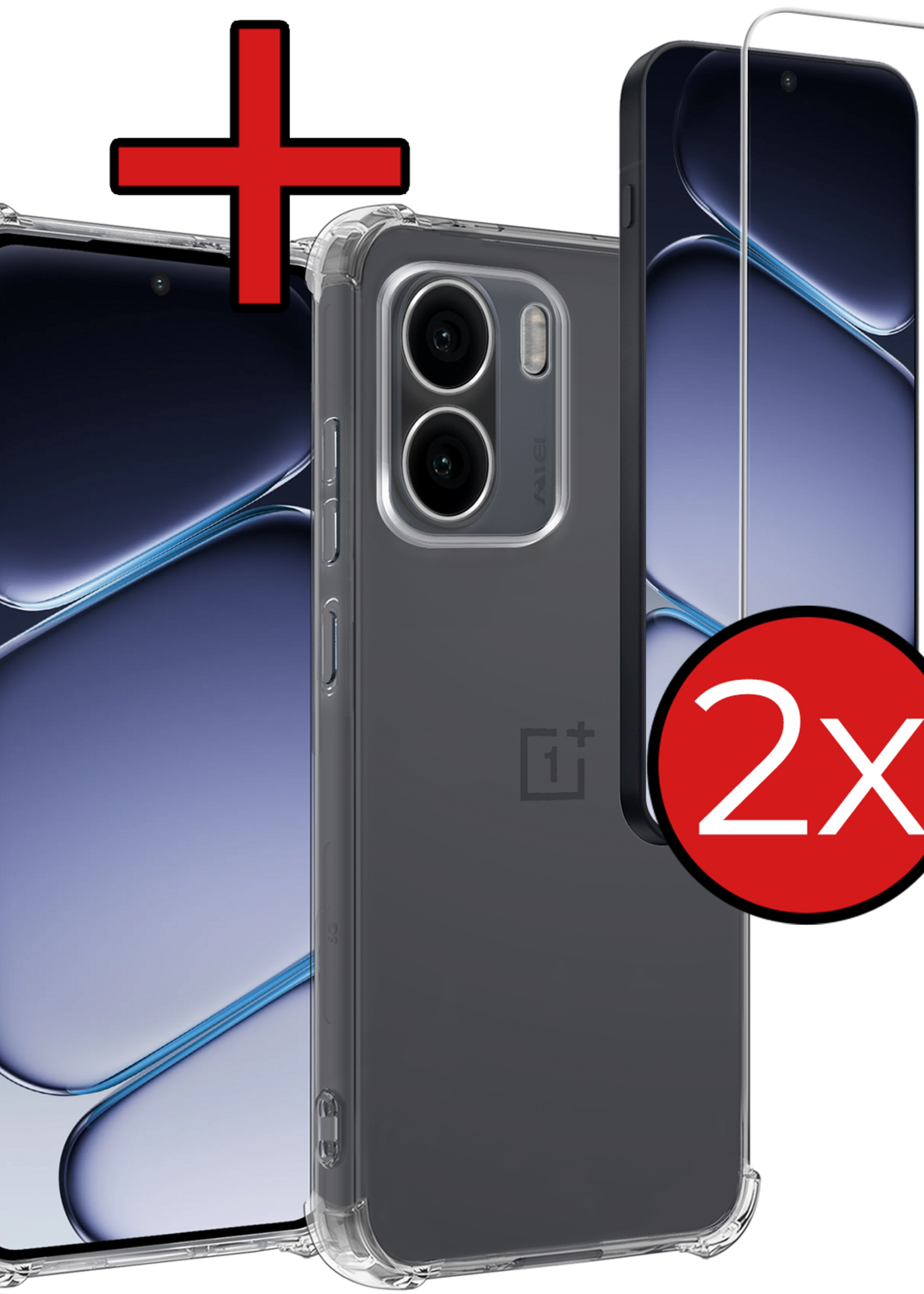 BTH BTH OnePlus 15R Hoesje Shockproof Met 2x Screenprotector