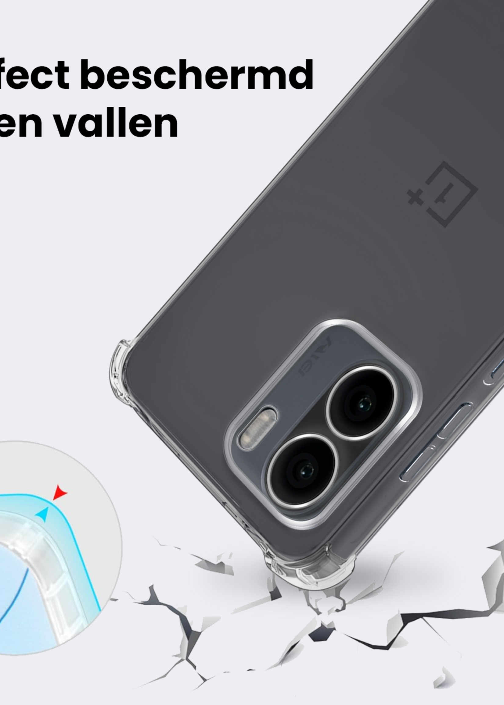 BTH BTH OnePlus 15R Hoesje Shockproof Met 2x Screenprotector