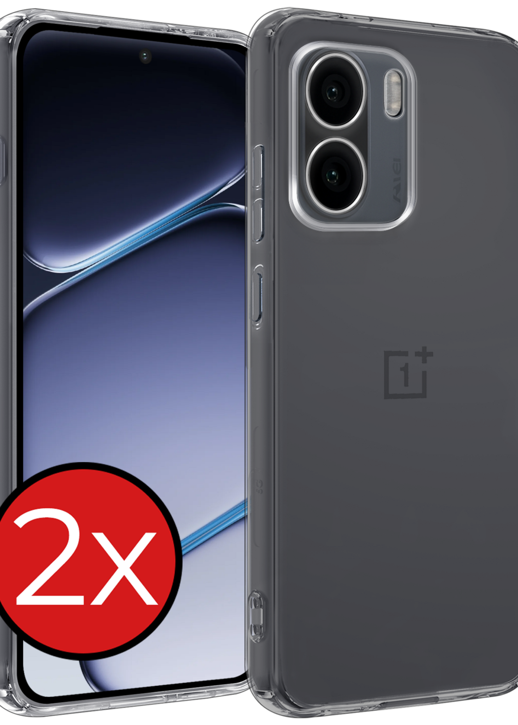 BTH BTH OnePlus 15R Hoesje Siliconen - Transparant - 2 PACK