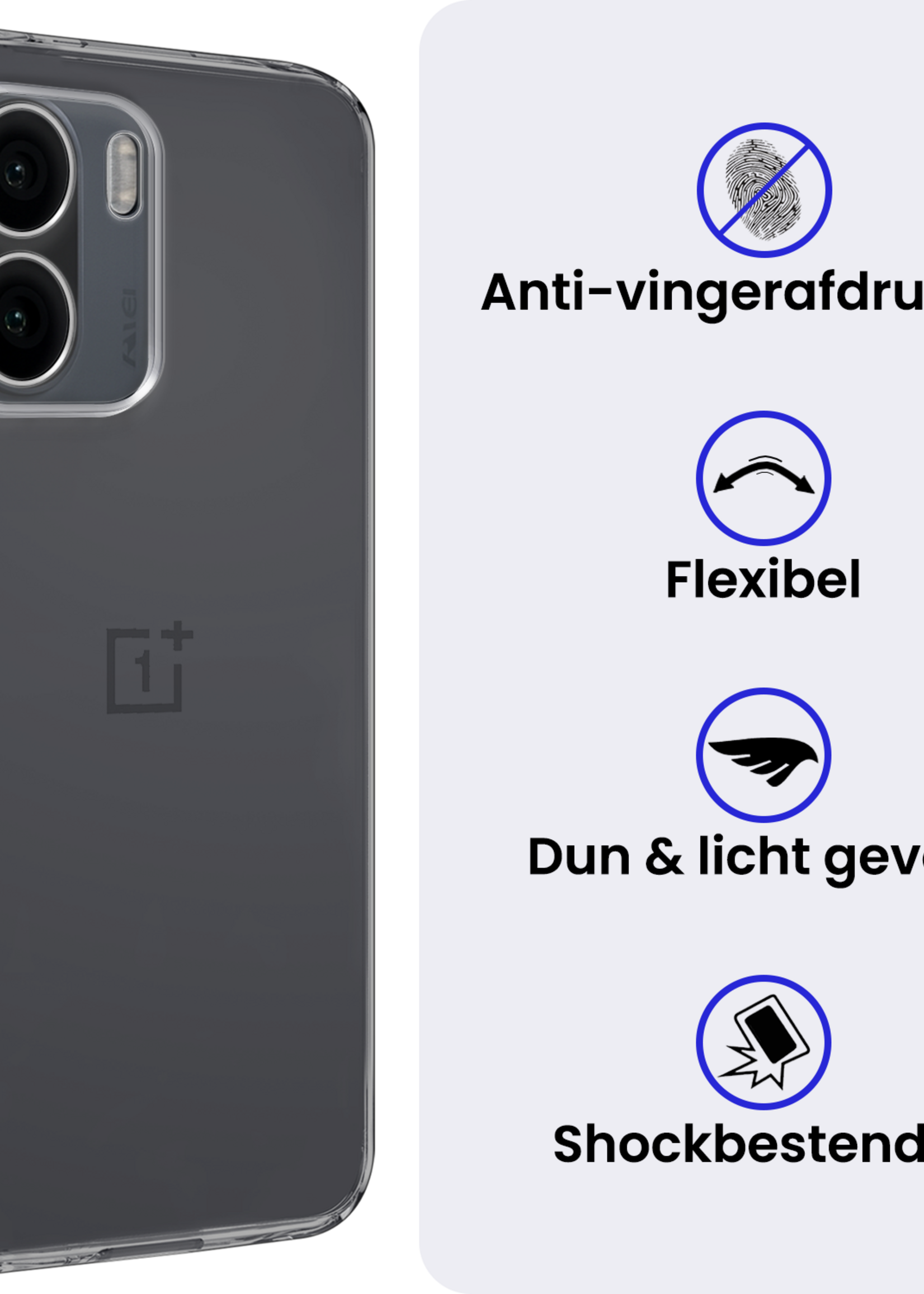 BTH BTH OnePlus 15R Hoesje Siliconen - Transparant - 2 PACK