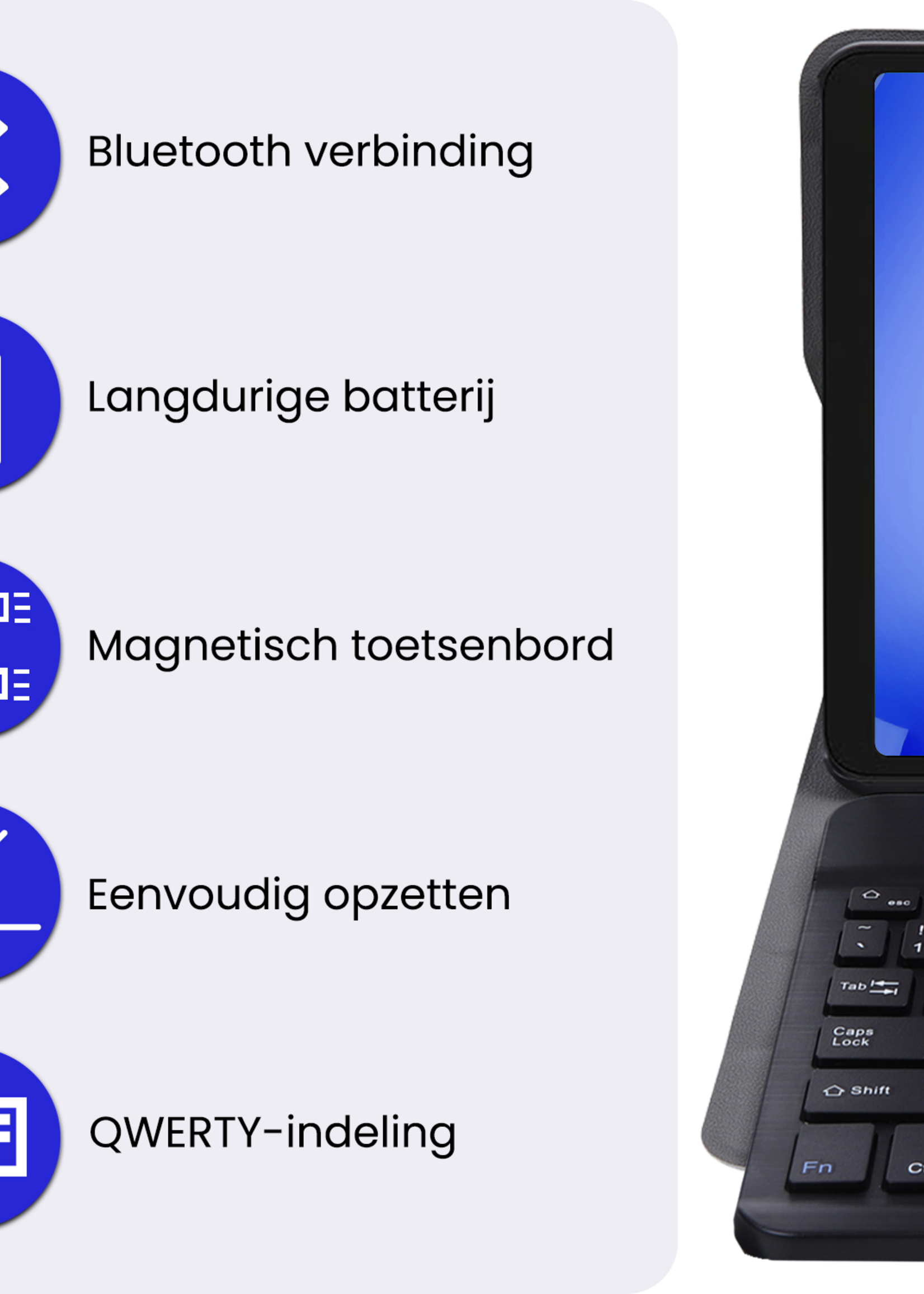BTH BTH Samsung Galaxy Tab A11 Plus Toetsenbordhoes - Zwart