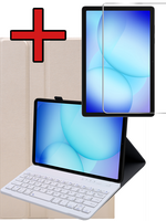 BTH BTH Samsung Galaxy Tab A11 Plus Toetsenbordhoes Met Screenprotector - Goud