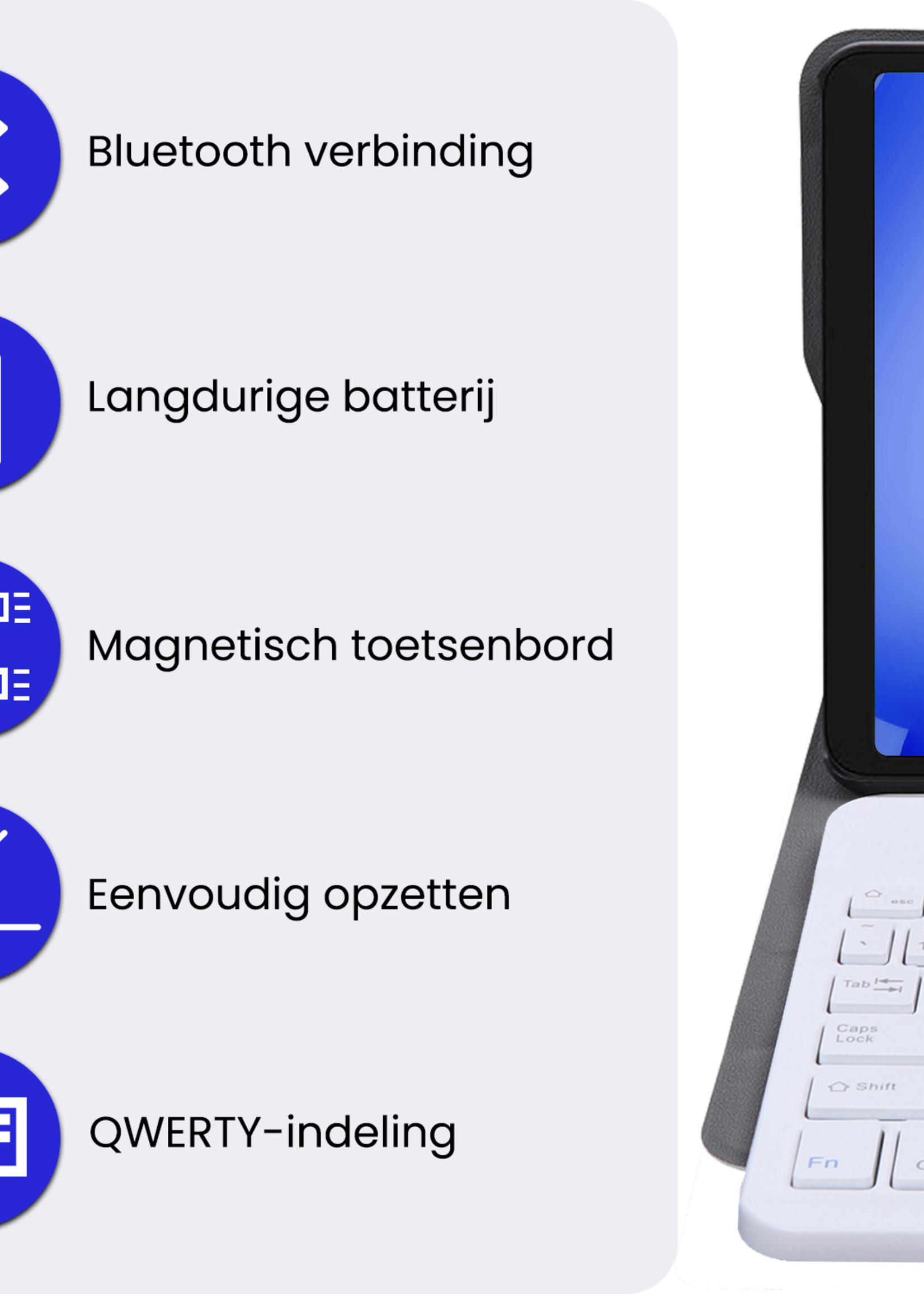 BTH BTH Samsung Galaxy Tab A11 Plus Toetsenbordhoes Met Screenprotector - Goud