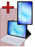 BTH BTH Samsung Galaxy Tab A11 Plus Toetsenbordhoes Met Screenprotector - Rosé Goud