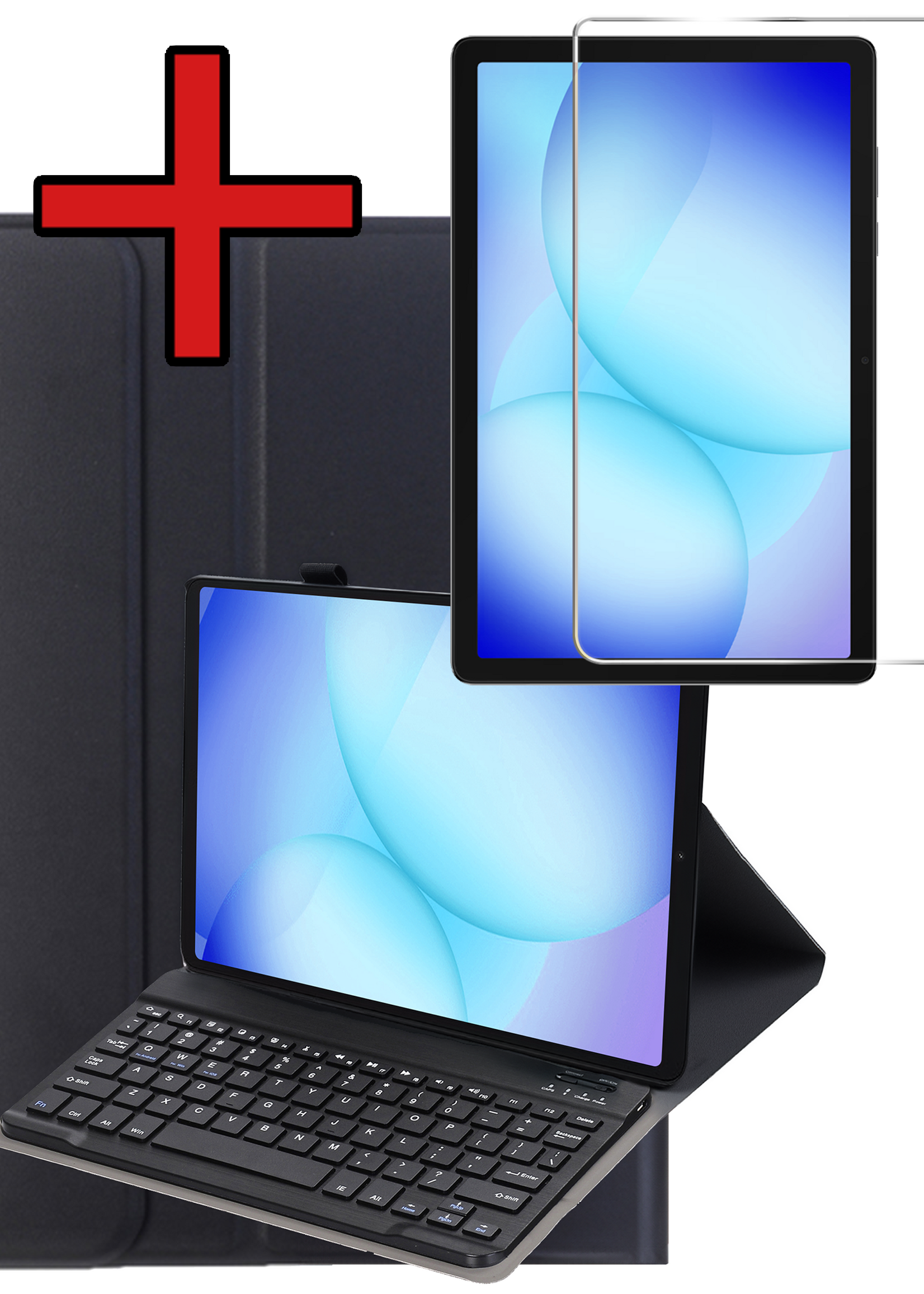 BTH BTH Samsung Galaxy Tab A11 Plus Toetsenbordhoes Met Screenprotector - Zwart