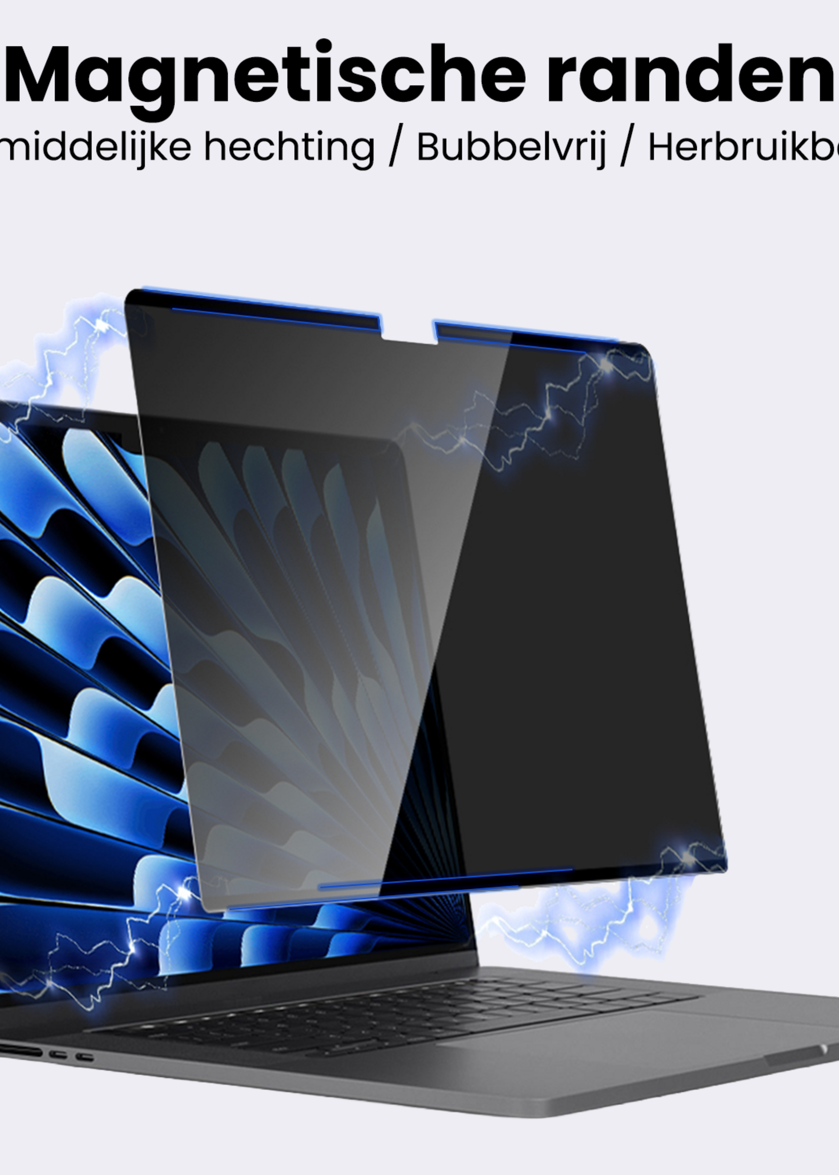 BTH BTH MacBook 13,6 Inch Privacy Screenprotector - 3 PACK