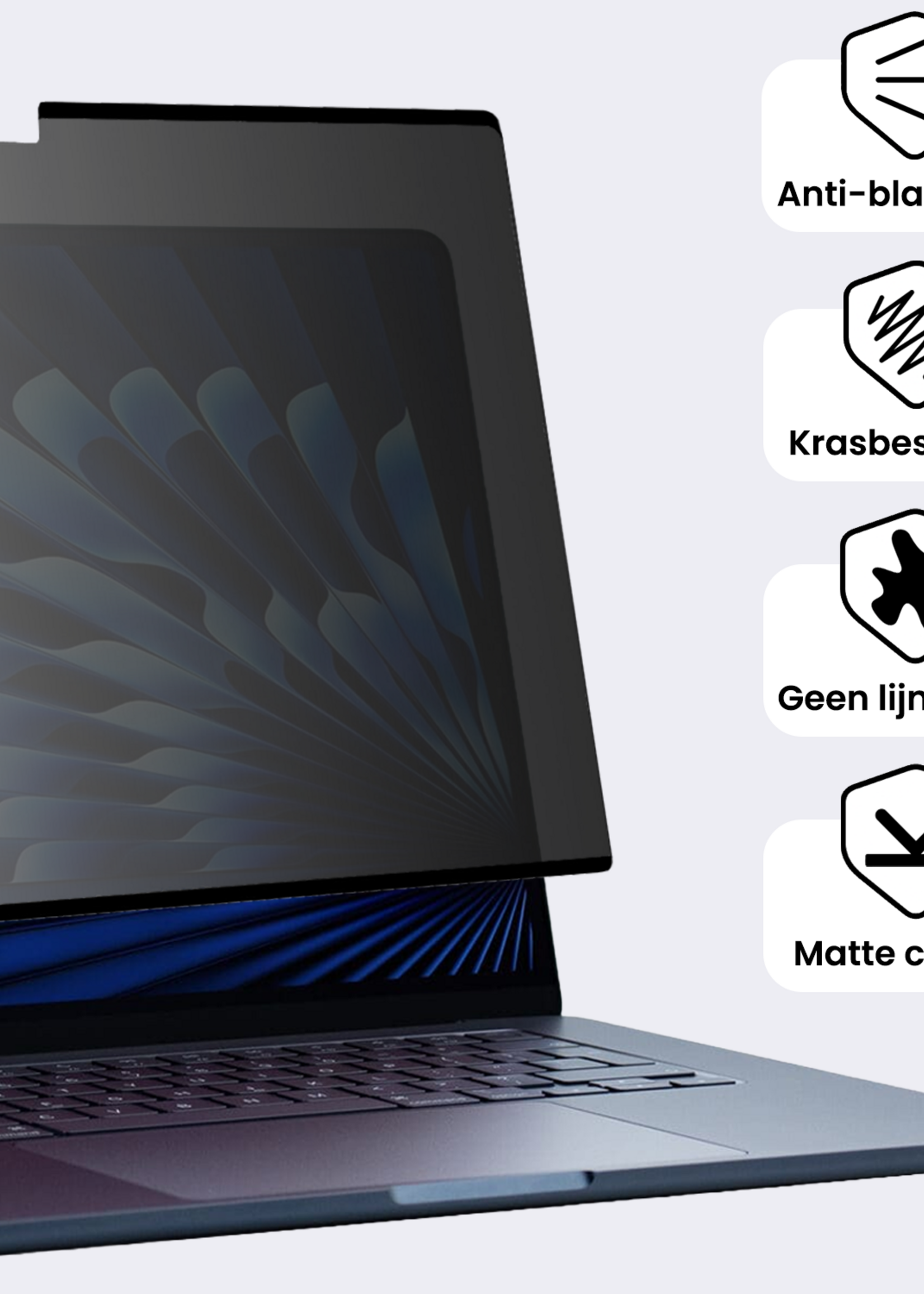 BTH BTH MacBook 15,3 Inch Privacy Screenprotector - 2 PACK