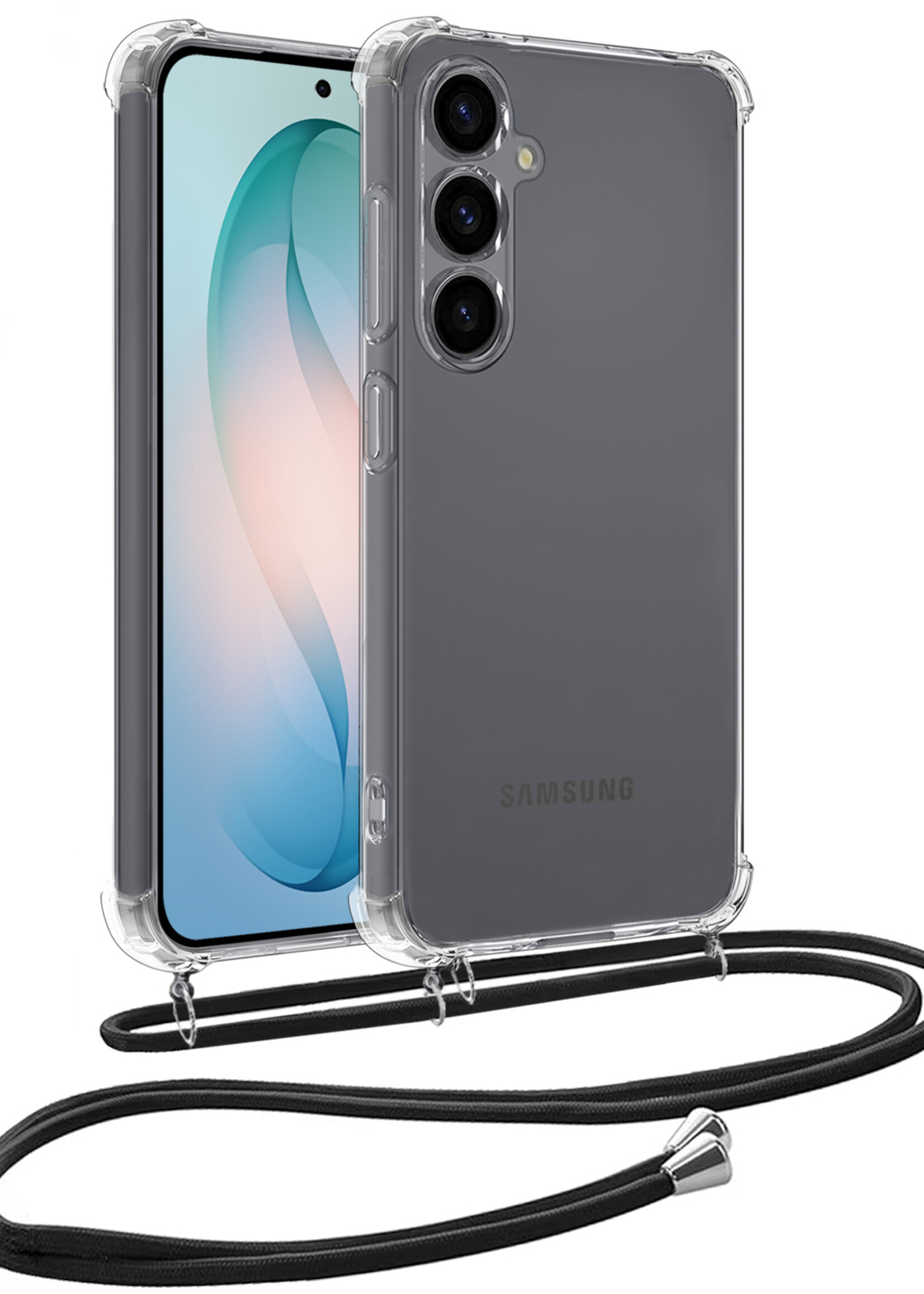 BTH BTH Samsung Galaxy S26 Hoesje Transparant Shockproof Met Zwart Koord