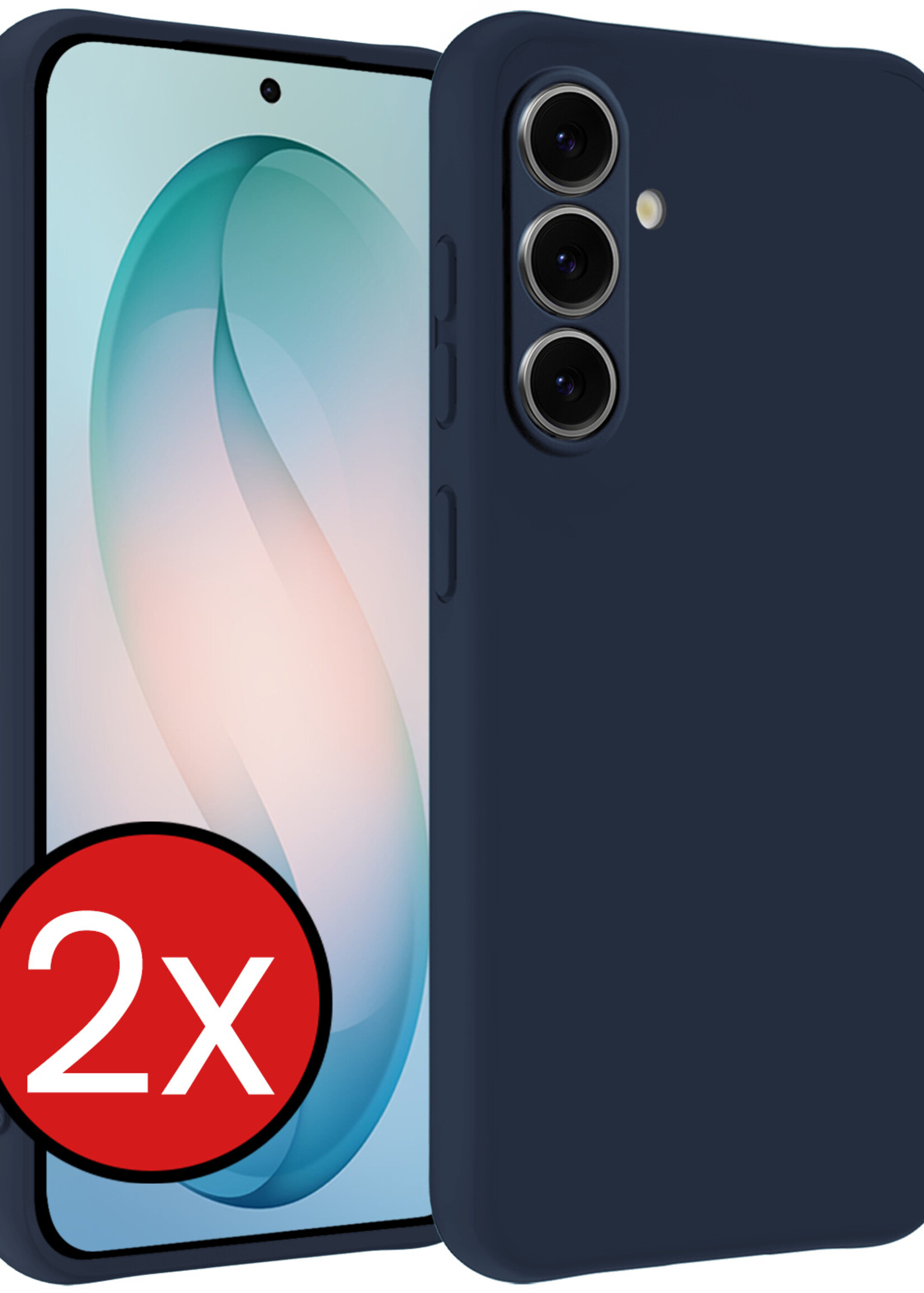 BTH BTH Samsung Galaxy S26 Hoesje Siliconen - Donkerblauw - 2 PACK