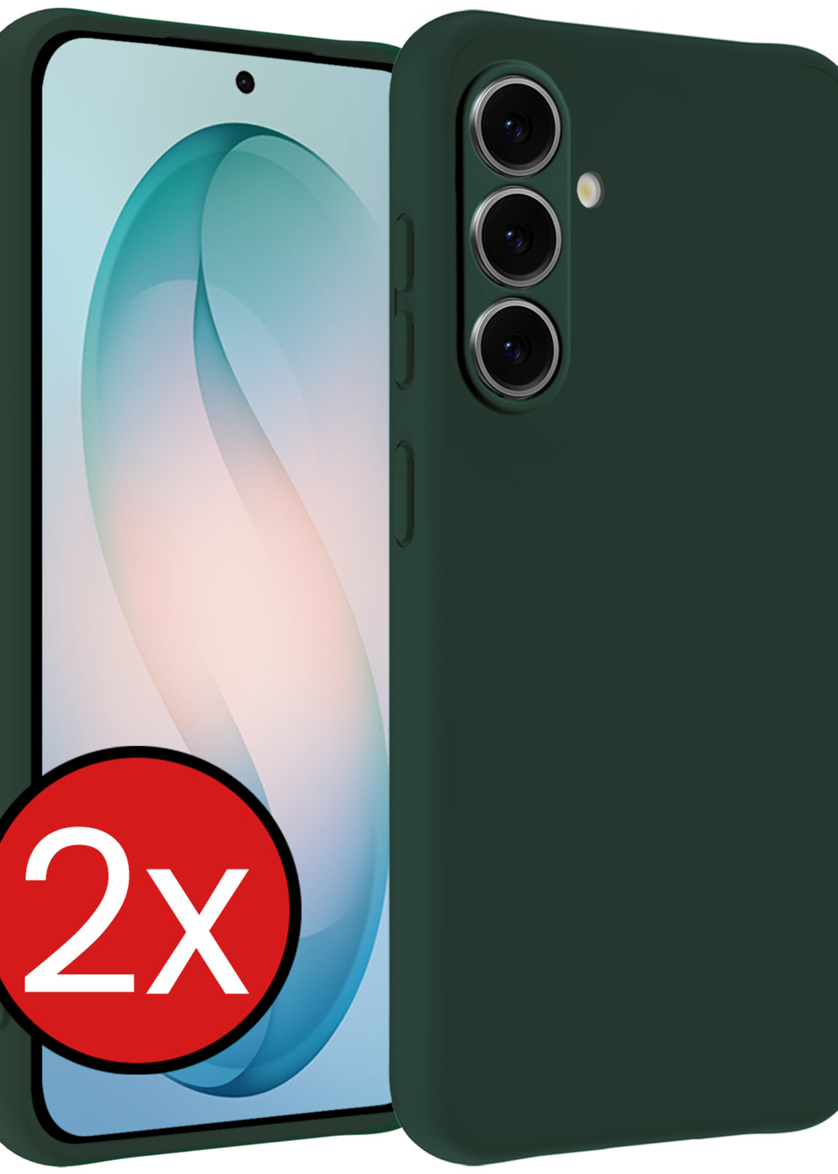 BTH BTH Samsung Galaxy S26 Hoesje Siliconen - Donkergroen - 2 PACK