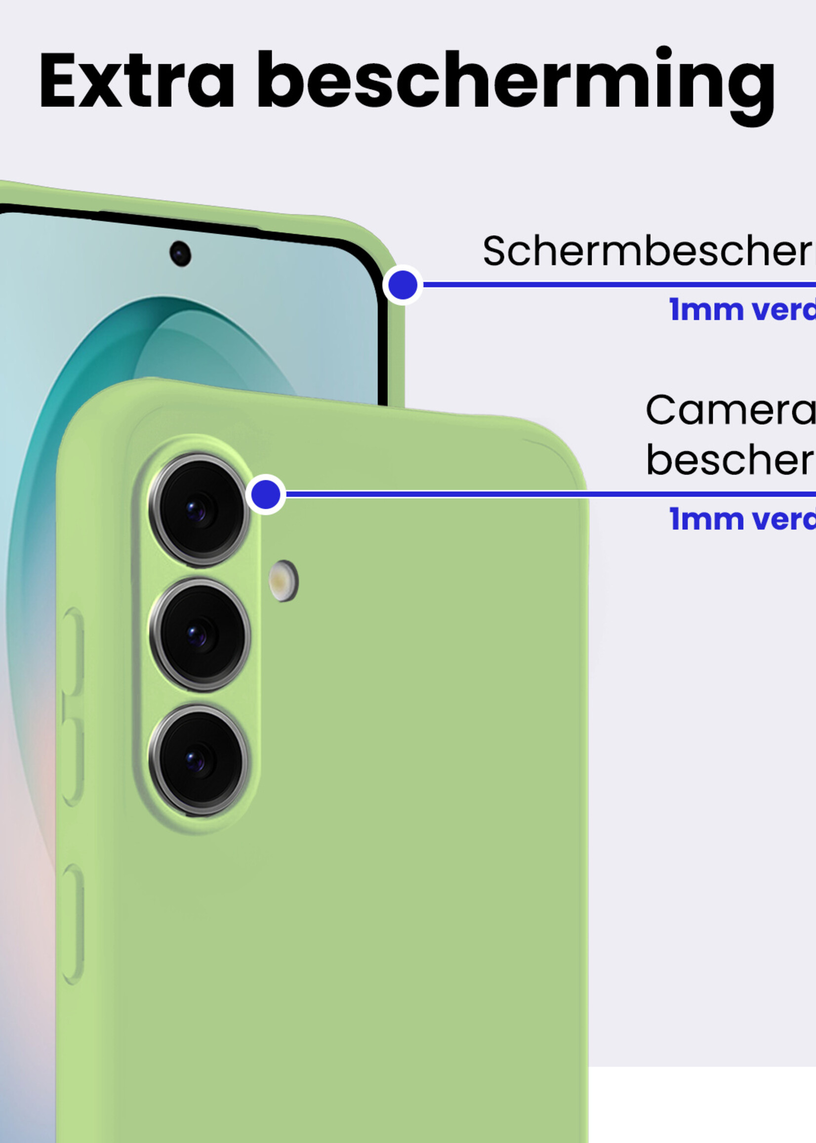 BTH BTH Samsung Galaxy S26 Hoesje Siliconen - Groen - 2 PACK