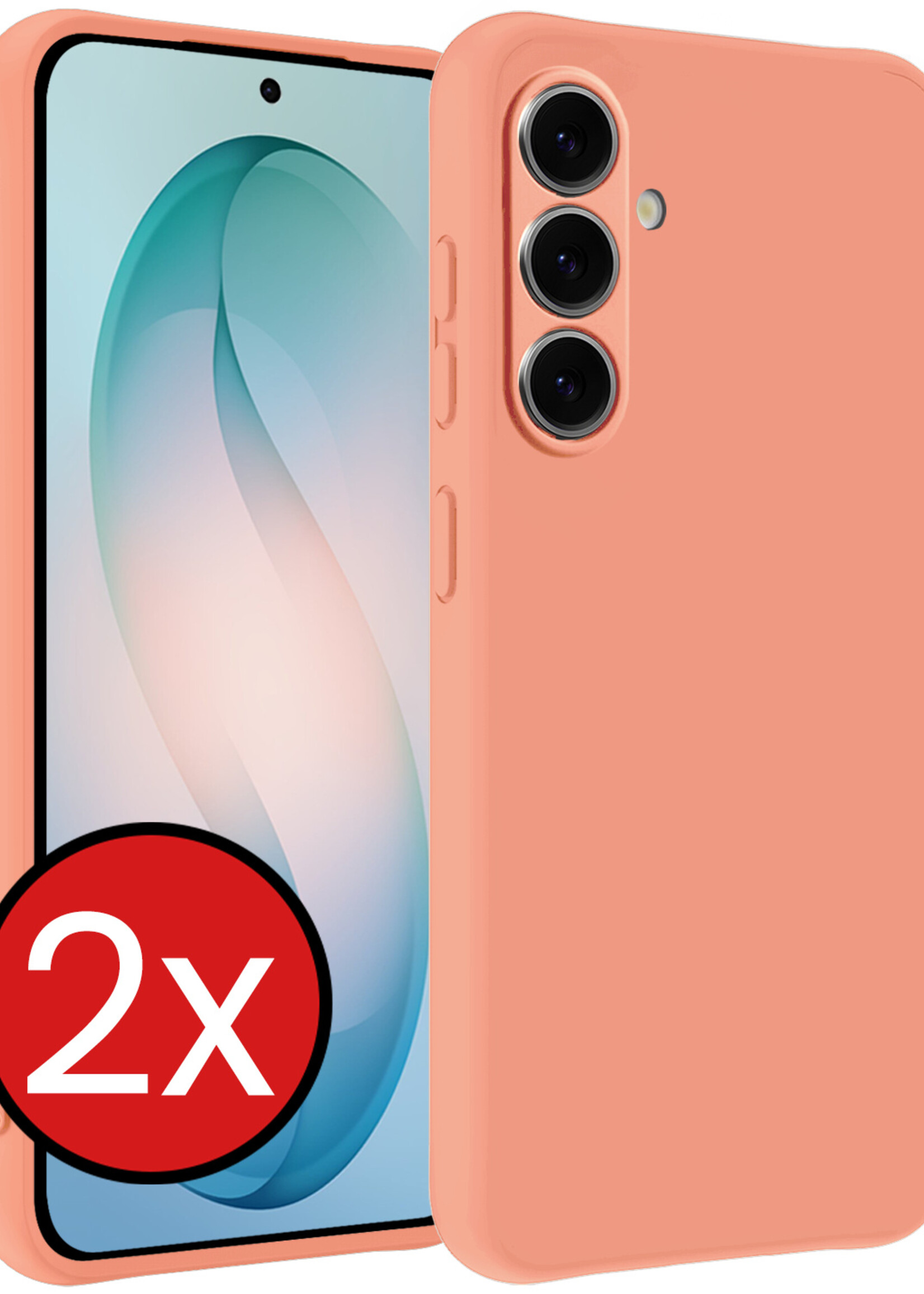 BTH BTH Samsung Galaxy S26 Hoesje Siliconen - Perzik - 2 PACK