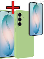 BTH BTH Samsung Galaxy S26 Hoesje Siliconen Met Screenprotector - Groen