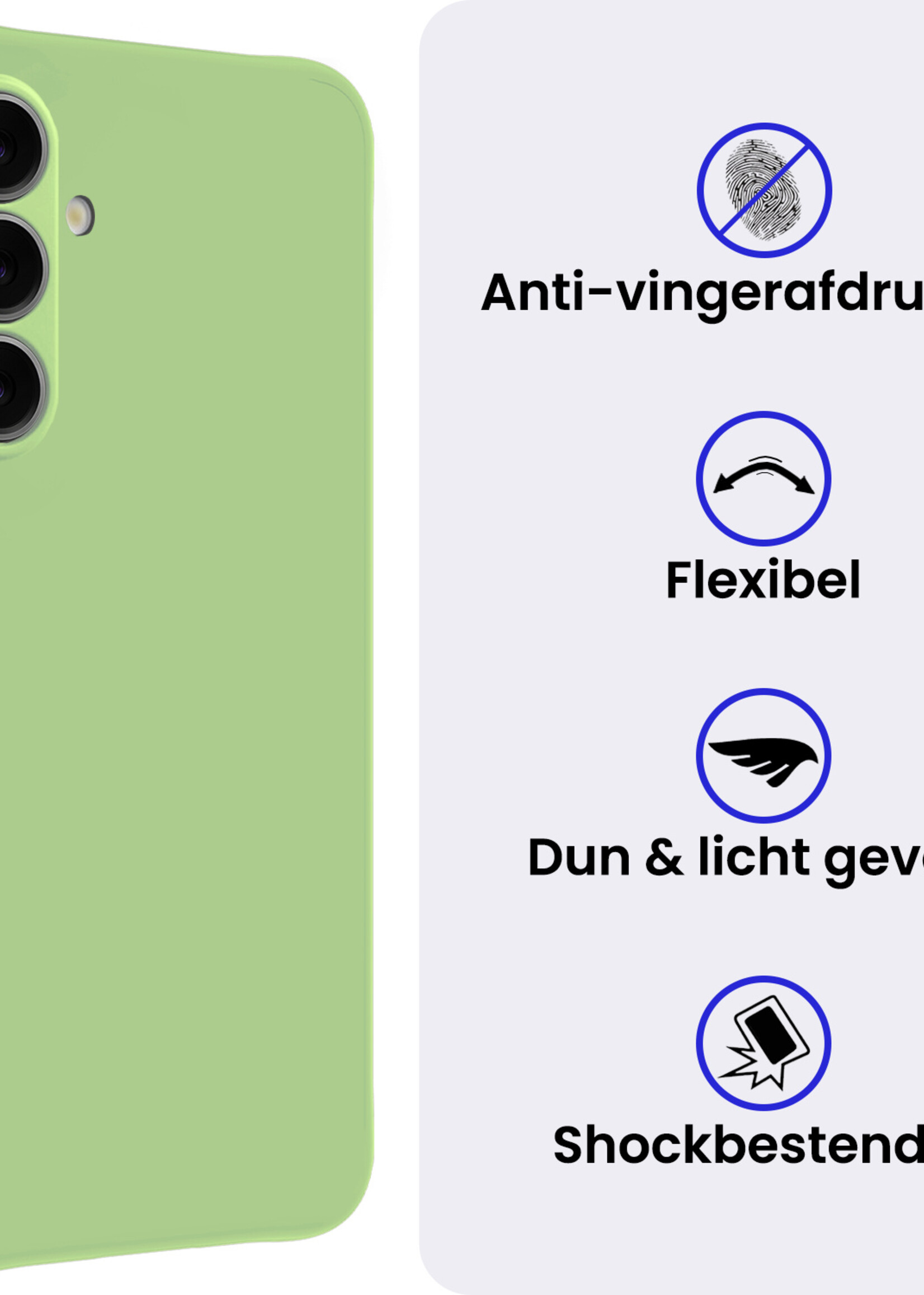 BTH BTH Samsung Galaxy S26 Hoesje Siliconen Met Screenprotector - Groen