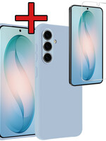 BTH BTH Samsung Galaxy S26 Hoesje Siliconen Met Screenprotector - Lichtblauw