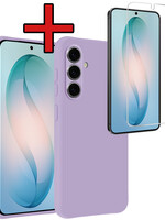 BTH BTH Samsung Galaxy S26 Hoesje Siliconen Met Screenprotector - Lila