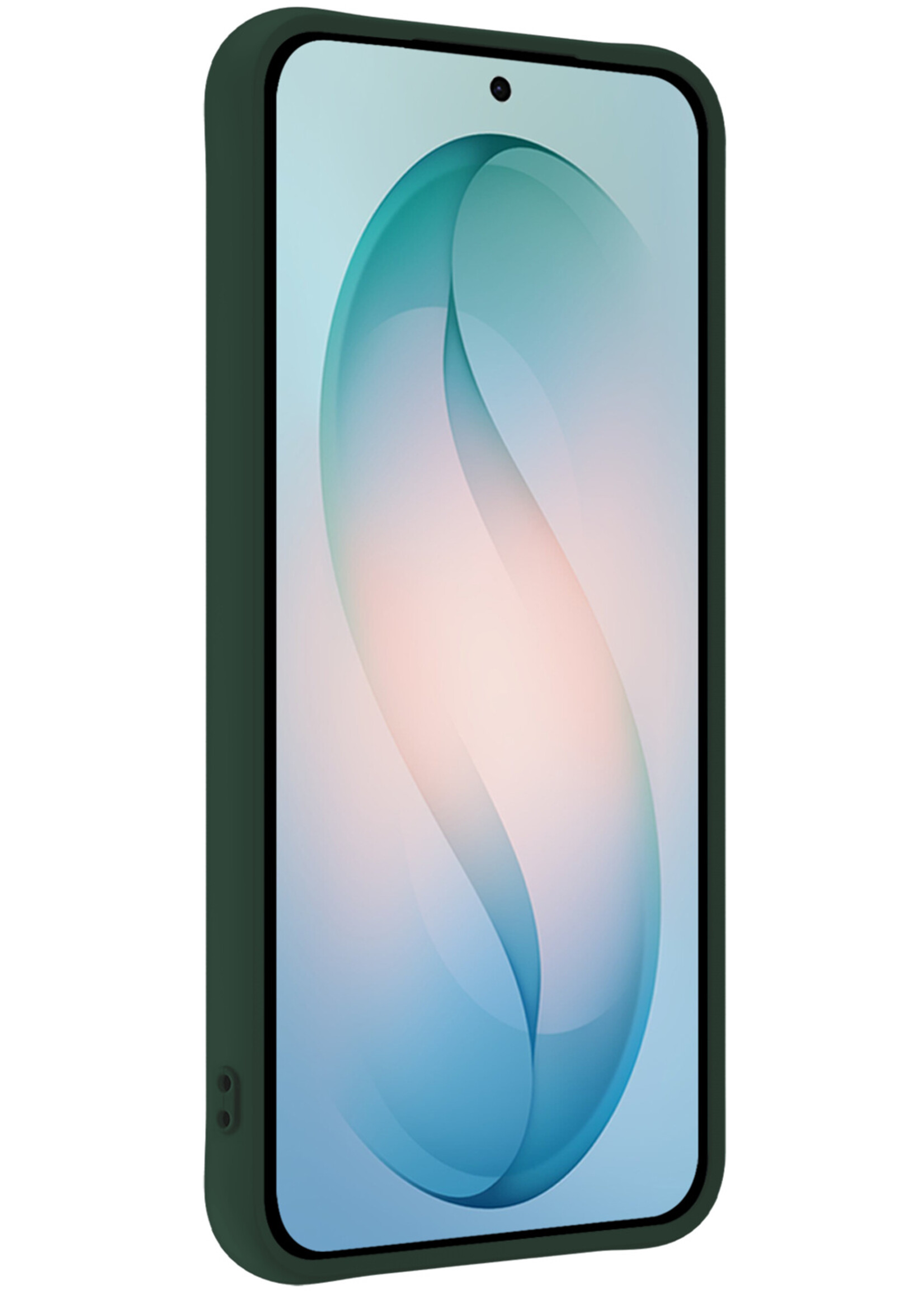 BTH BTH Samsung Galaxy S26 Hoesje Siliconen Met 2x Screenprotector - Donkergroen