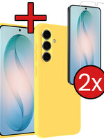 BTH BTH Samsung Galaxy S26 Hoesje Siliconen Met 2x Screenprotector - Geel