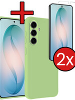 BTH BTH Samsung Galaxy S26 Hoesje Siliconen Met 2x Screenprotector - Groen