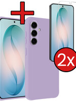 BTH BTH Samsung Galaxy S26 Hoesje Siliconen Met 2x Screenprotector - Lila