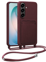 BTH BTH Samsung Galaxy S26 Hoesje Pashouder met Koord - Aubergine